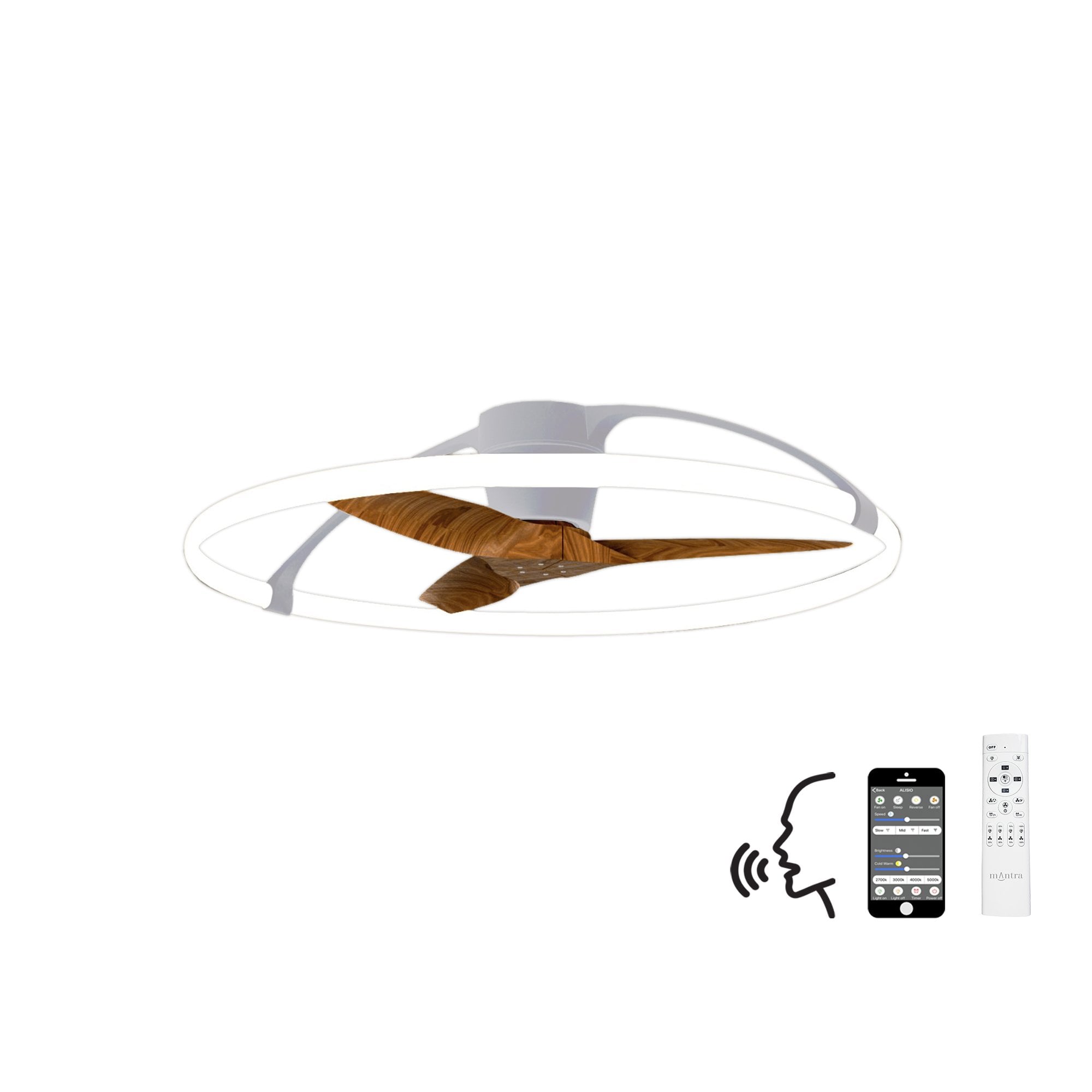 Mantra Nepal 75W LED Dimmable Ceiling Light & Fan, Remote, APP , Voice Controlled, Silver