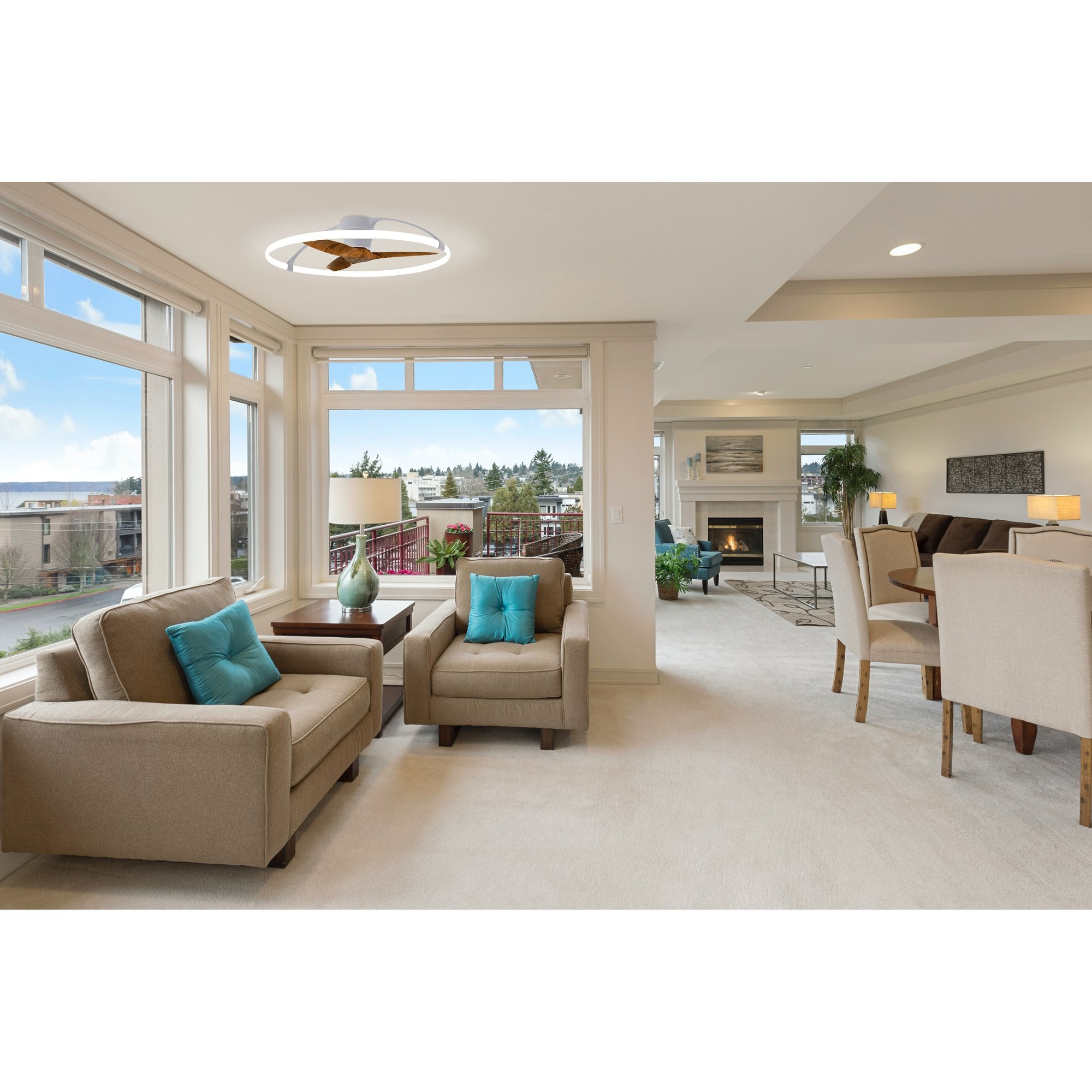 Mantra Nepal 75W LED Dimmable Ceiling Light & Fan, Remote, APP , Voice Controlled, Silver