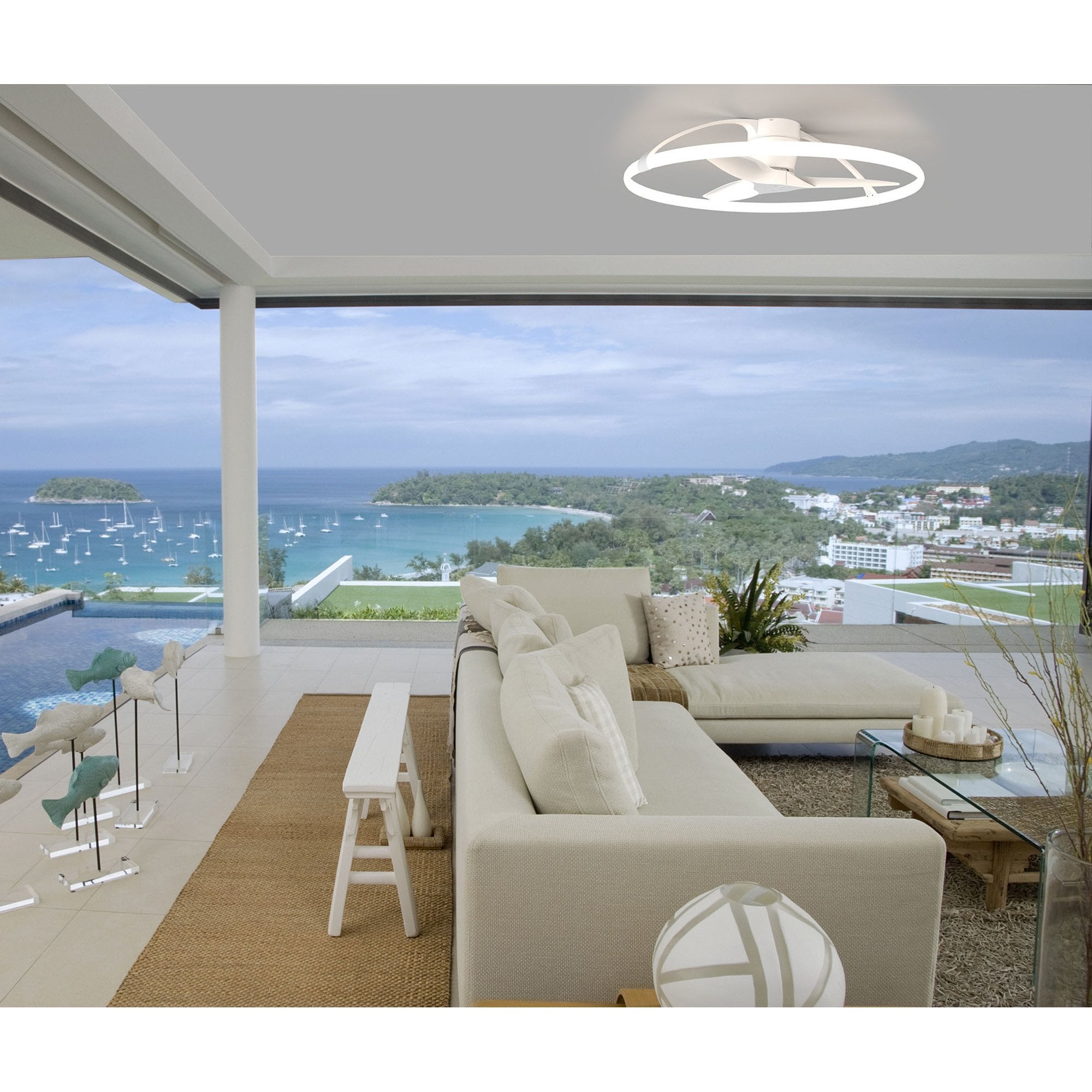 Mantra Nepal 75W LED Dimmable Ceiling Light & Fan, Remote, APP , Voice Controlled, Silver