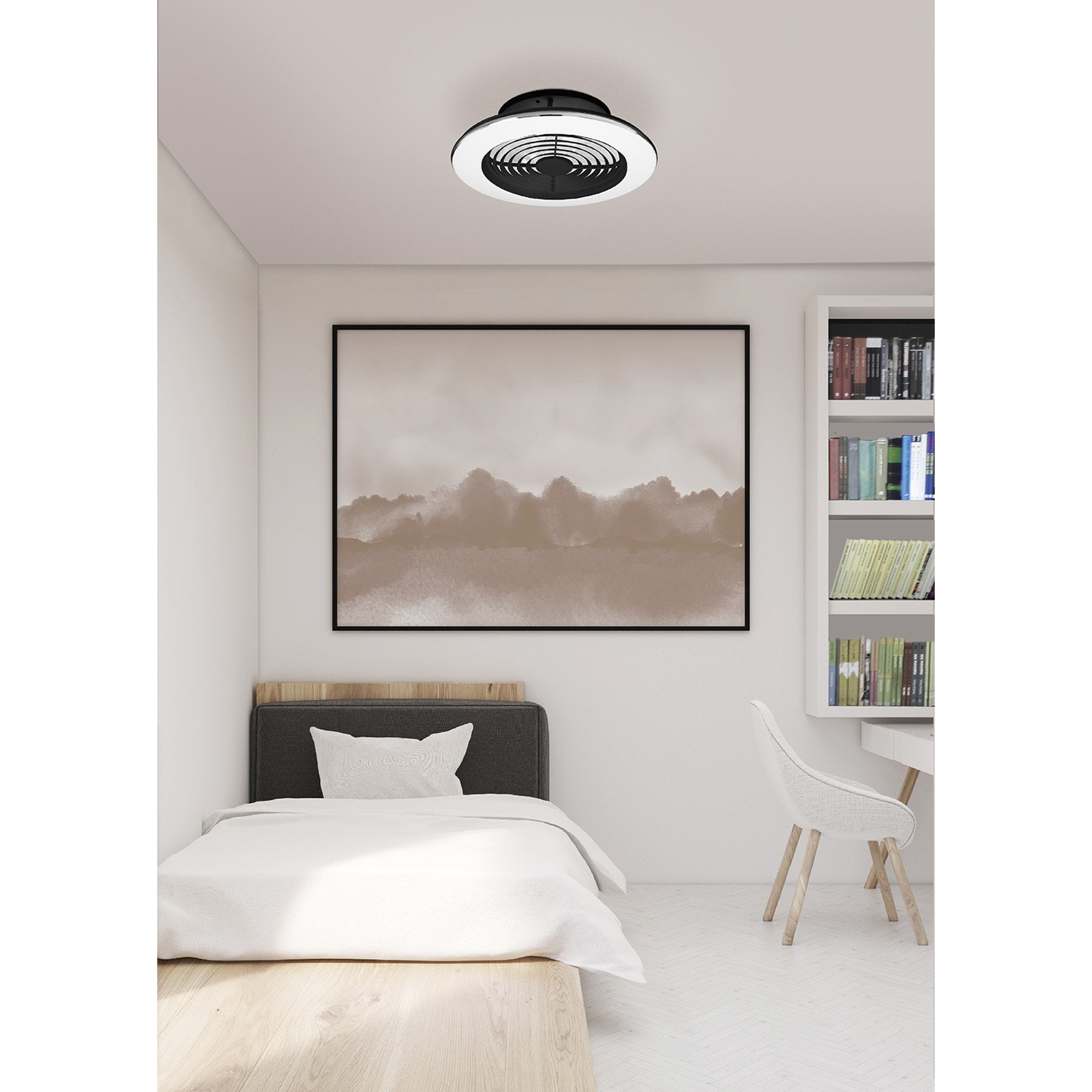Mantra Alisio 70W LED Dimmable Ceiling Light & Fan, Remote, APP Controlled, Black