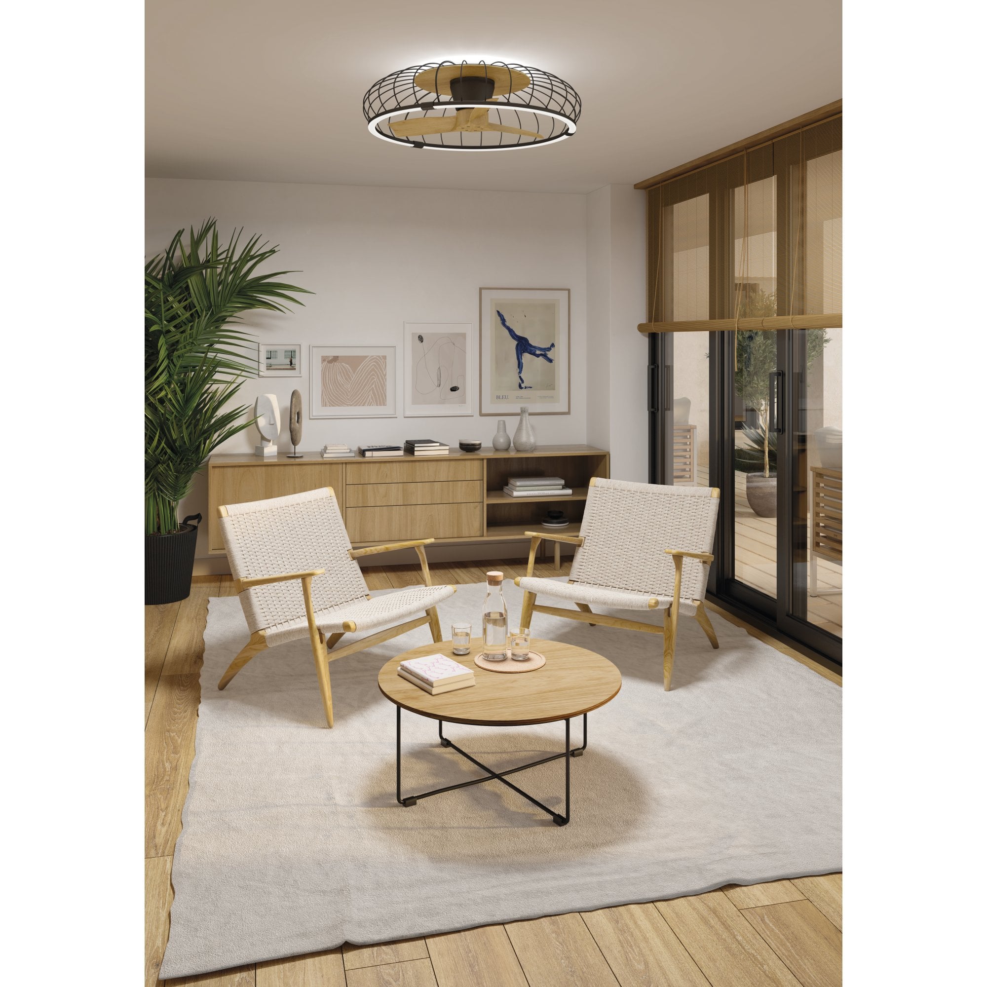 Mantra Nature 75W LED Dimmable Ceiling Light & Fan, Remote, APP, Voice Controlled - White