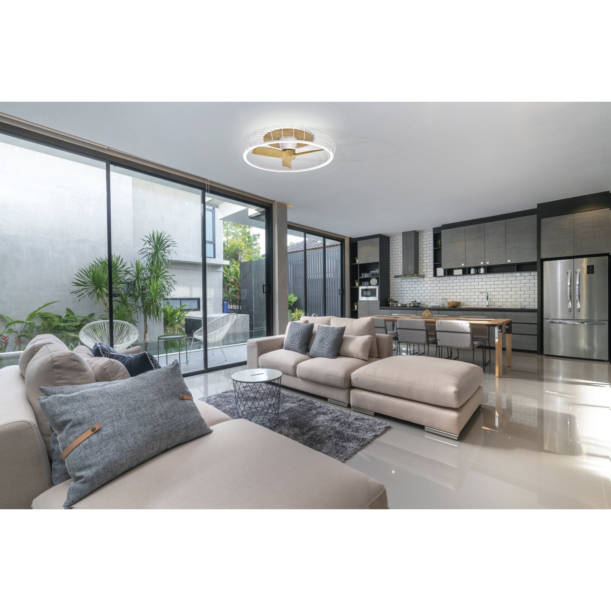 Mantra Nature 75W LED Dimmable Ceiling Light & Fan, Remote, APP, Voice Controlled - White