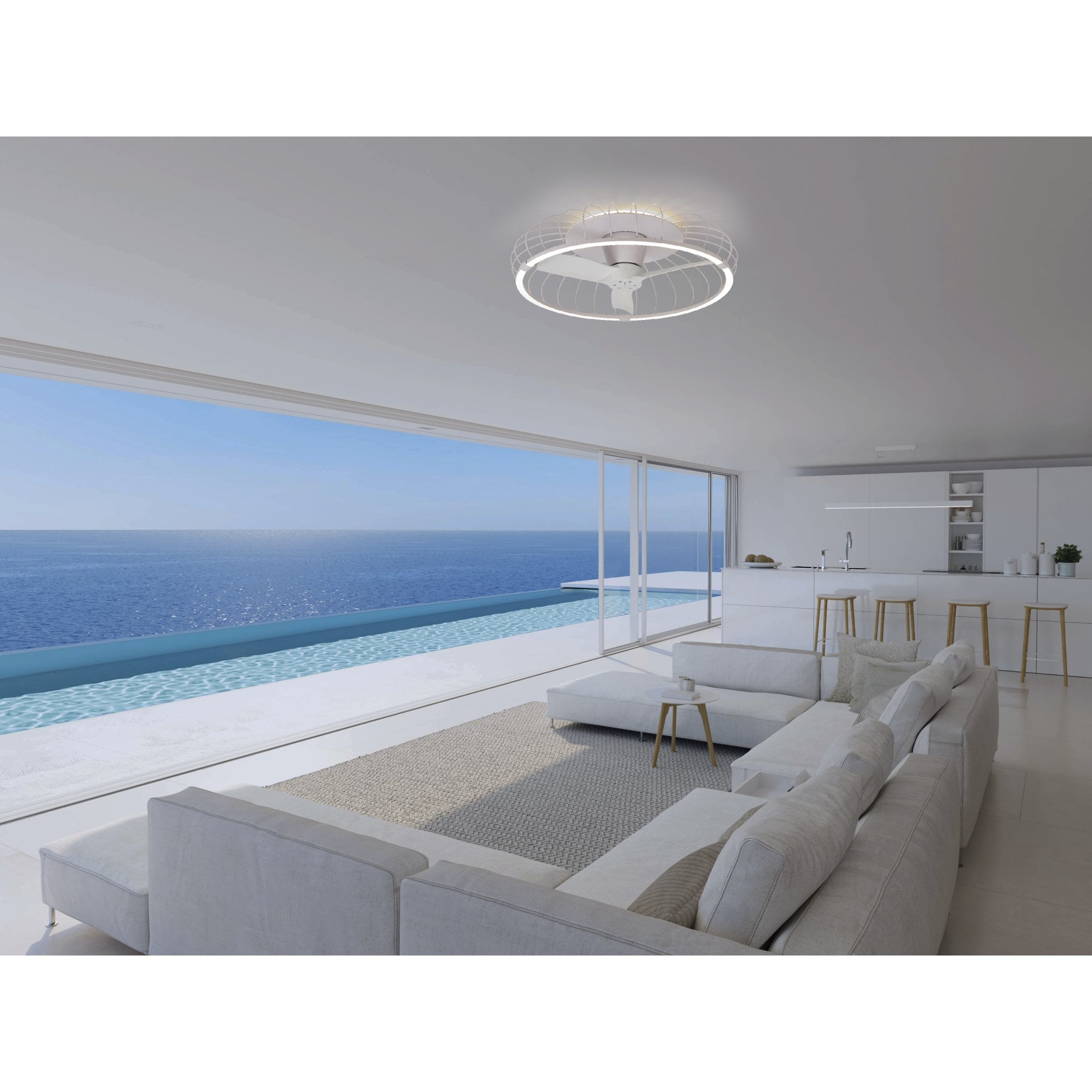 Mantra Nature 75W LED Dimmable Ceiling Light & Fan, Remote, APP , Voice Controlled, Black