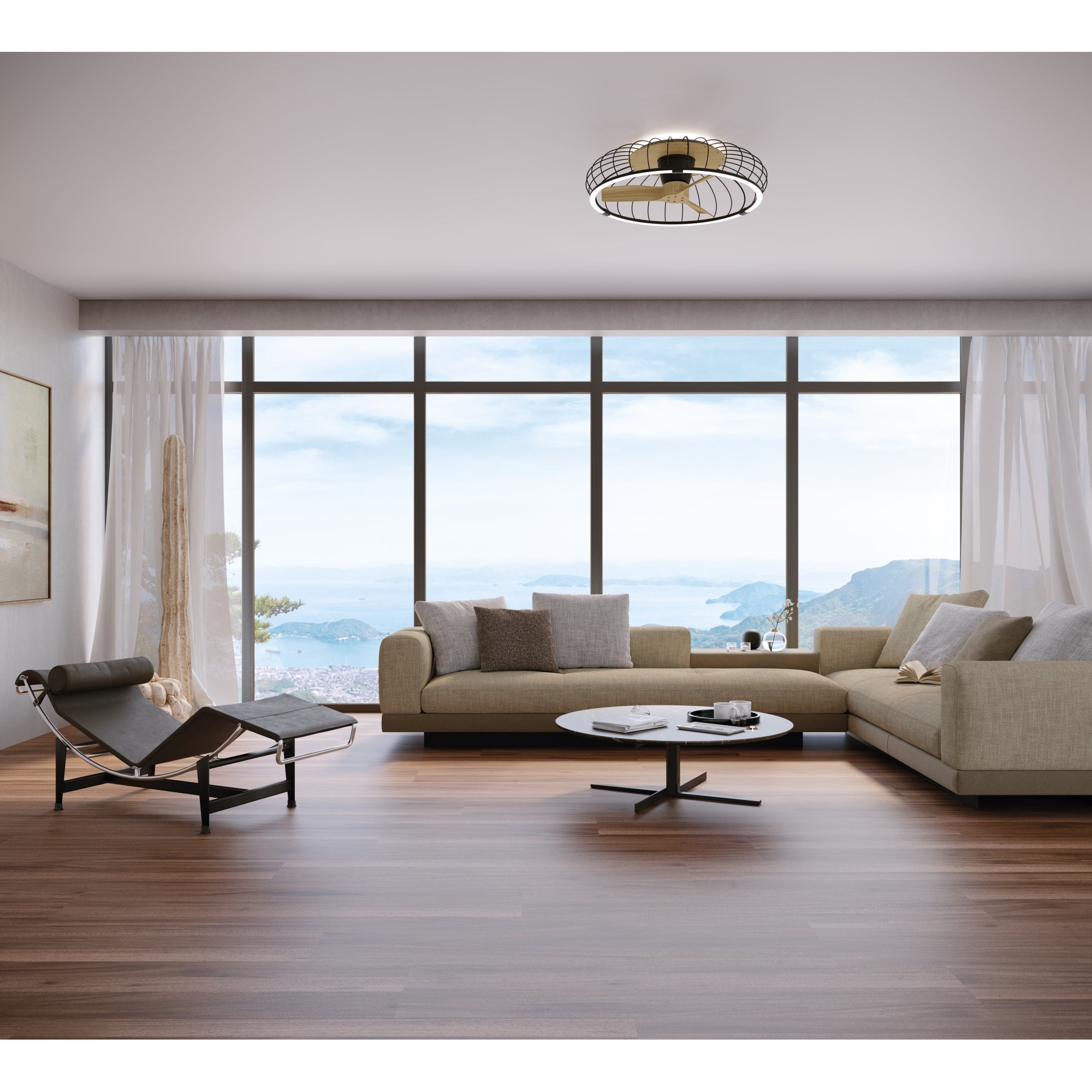 Mantra Nature 75W LED Dimmable Ceiling Light & Fan, Remote, APP, Voice Controlled - White & Wood