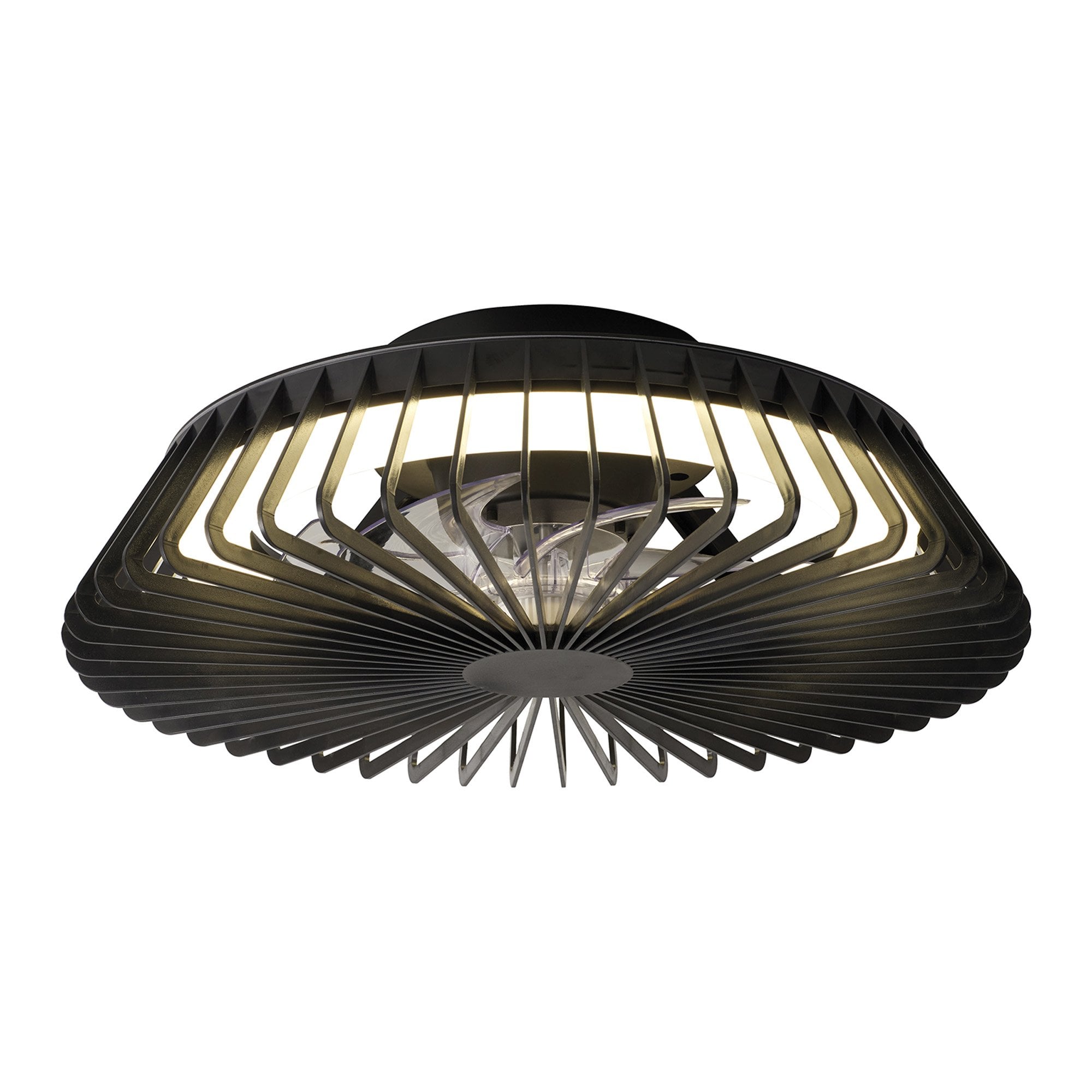 Mantra Himalaya Mini Ceiling Light & Fan Dimmable 70W LED Black