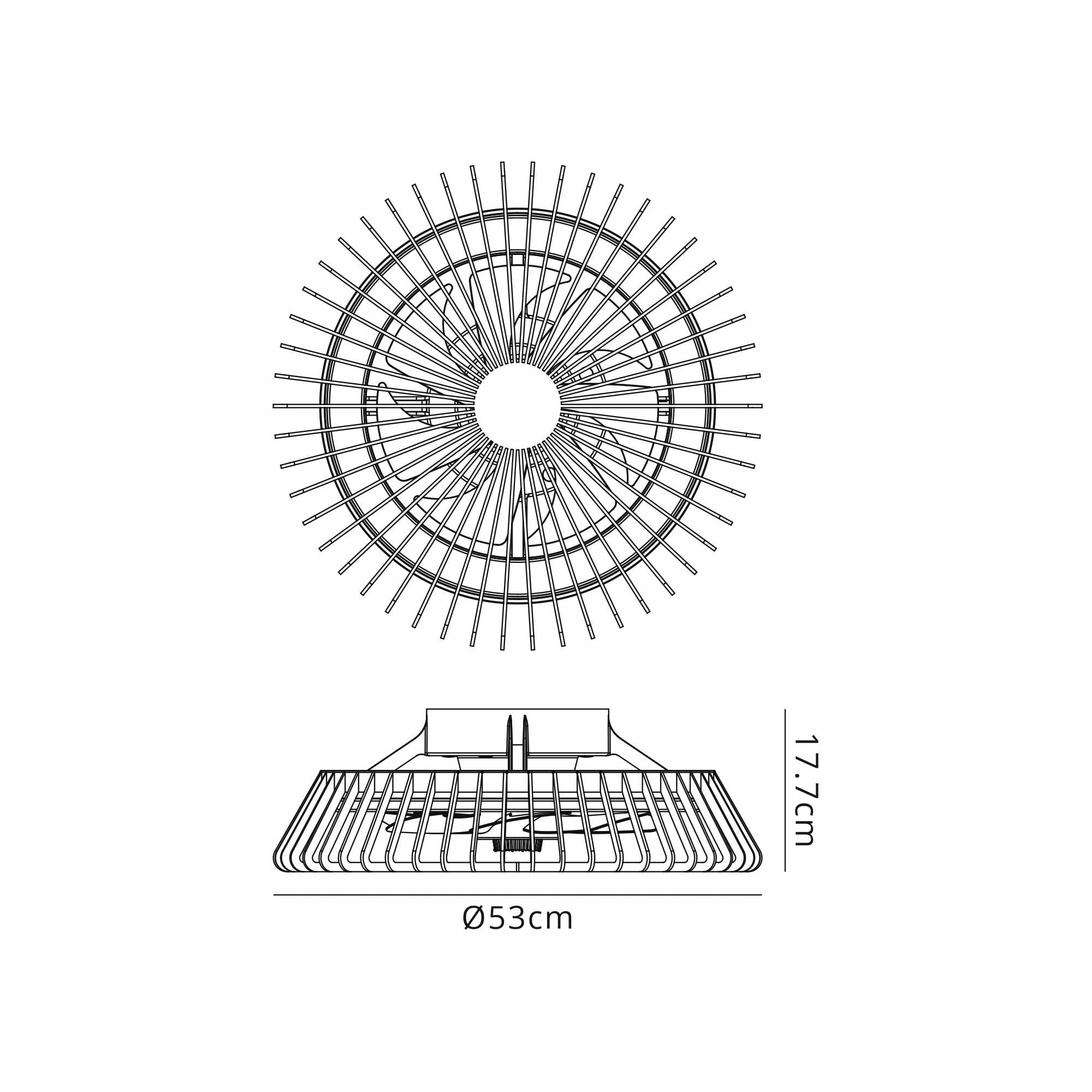 Mantra Himalaya Mini Ceiling Light & Fan Dimmable 70W LED Black