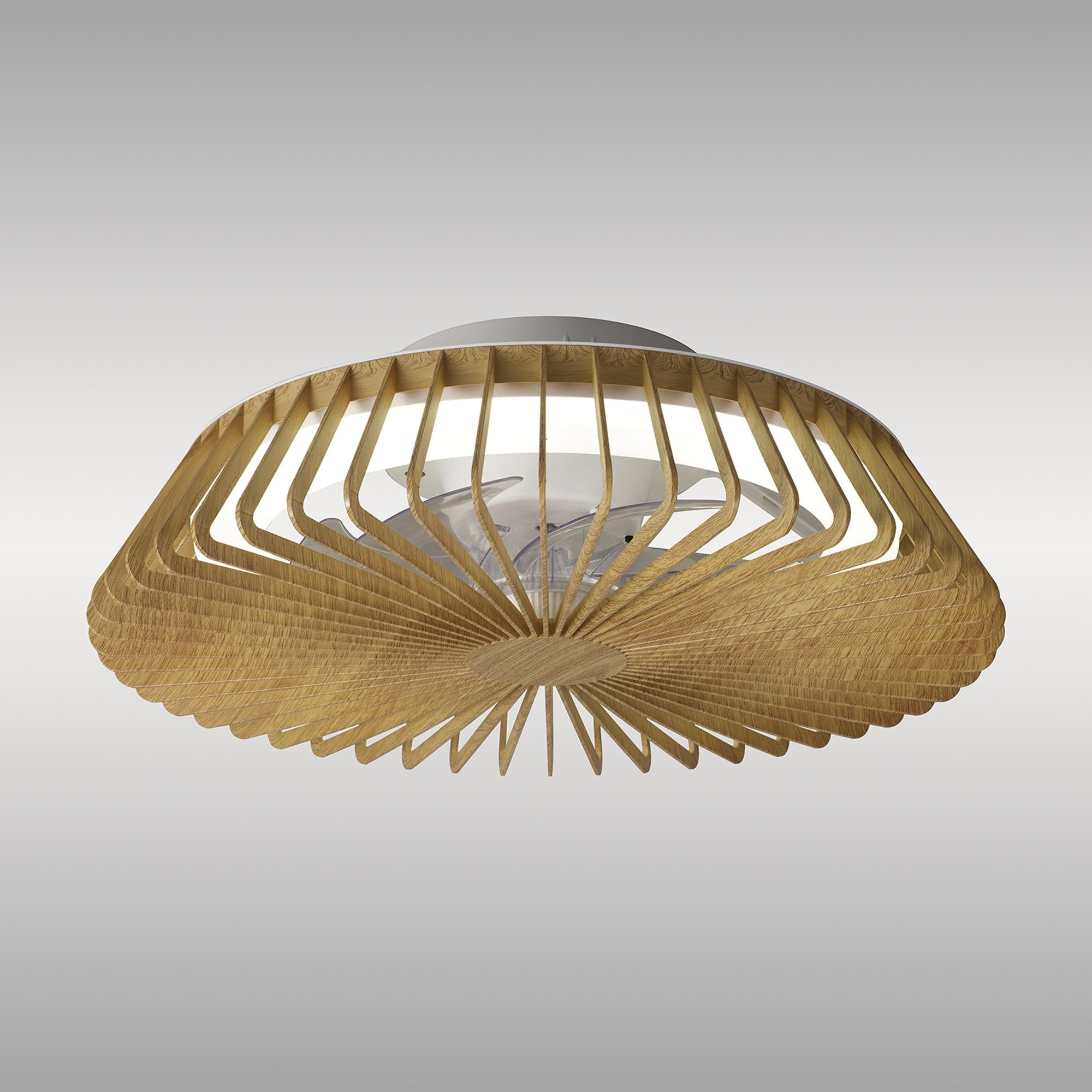 Mantra Himalaya Mini Ceiling Light & Fan Dimmable 70W LED Wood