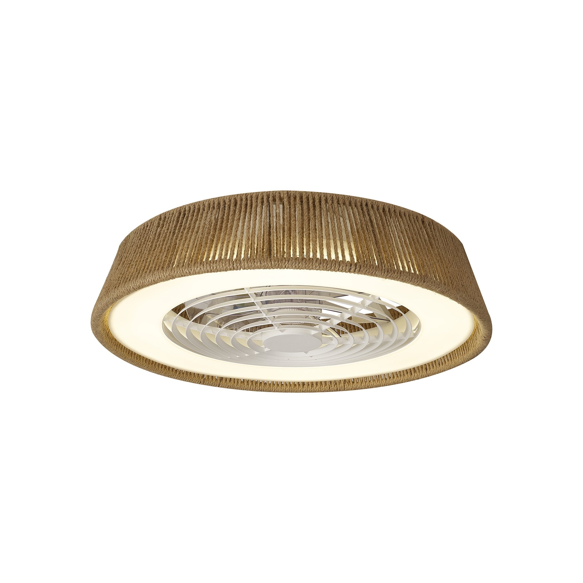 Mantra Polinesia Rope 70W LED Dimmable Ceiling Light & Fan, Remote Controlled, Beige Oscu