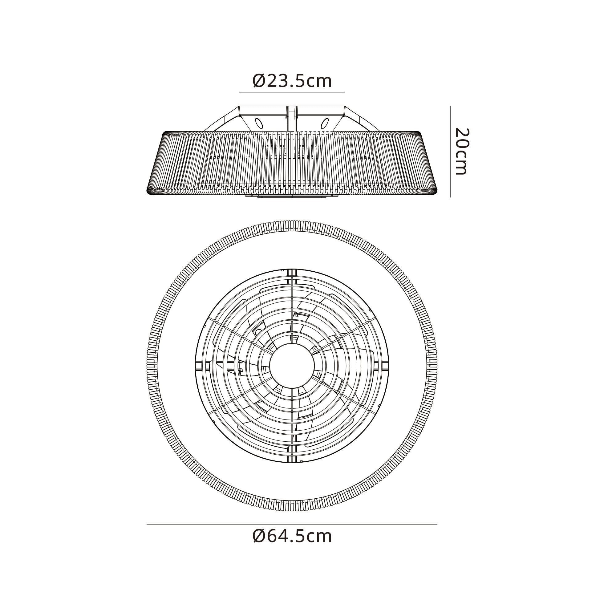 Mantra Polinesia Rope 70W LED Dimmable Ceiling Light & Fan, Remote Controlled, Beige Oscu