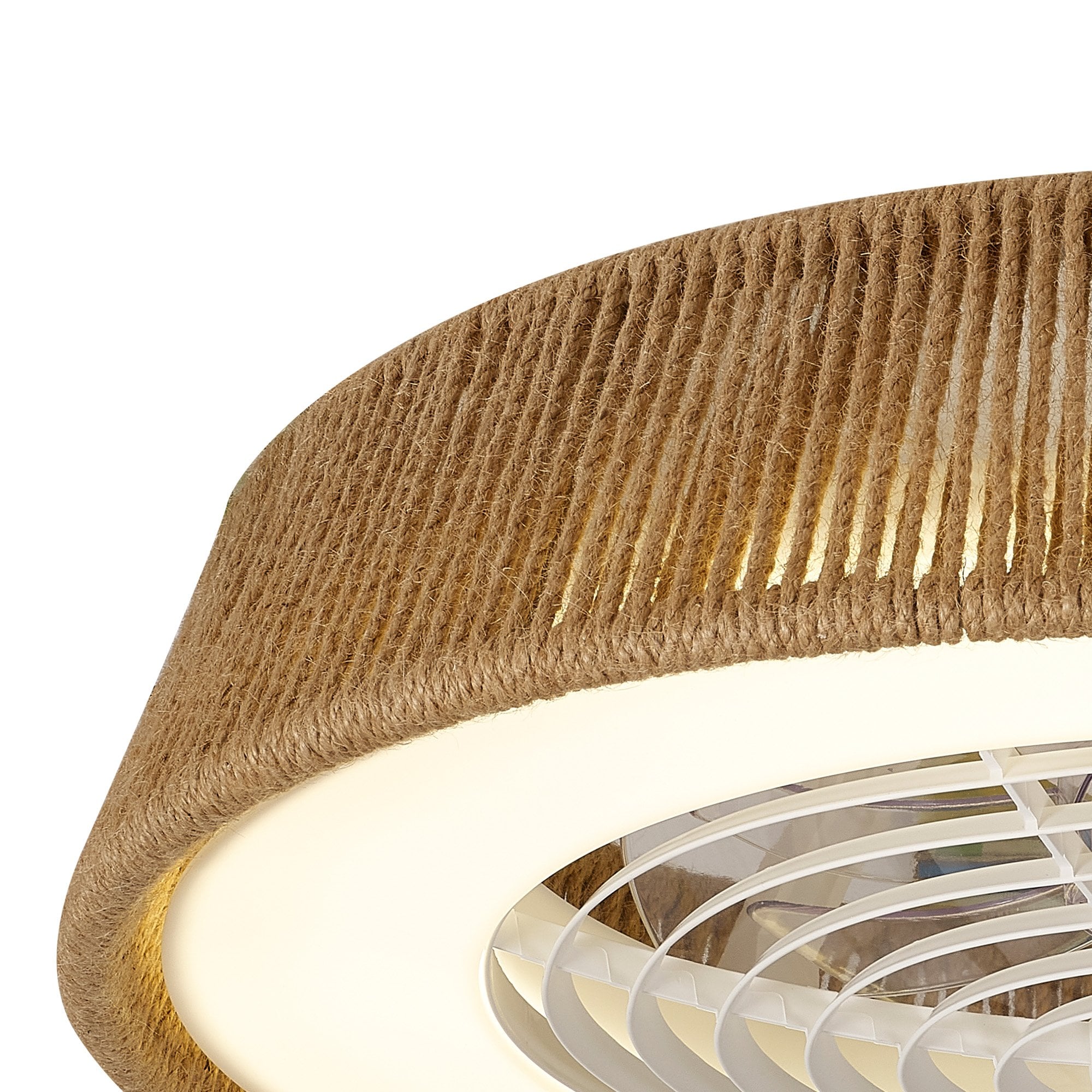 Mantra Polinesia Rope 70W LED Dimmable Ceiling Light & Fan, Remote Controlled, Beige Oscu