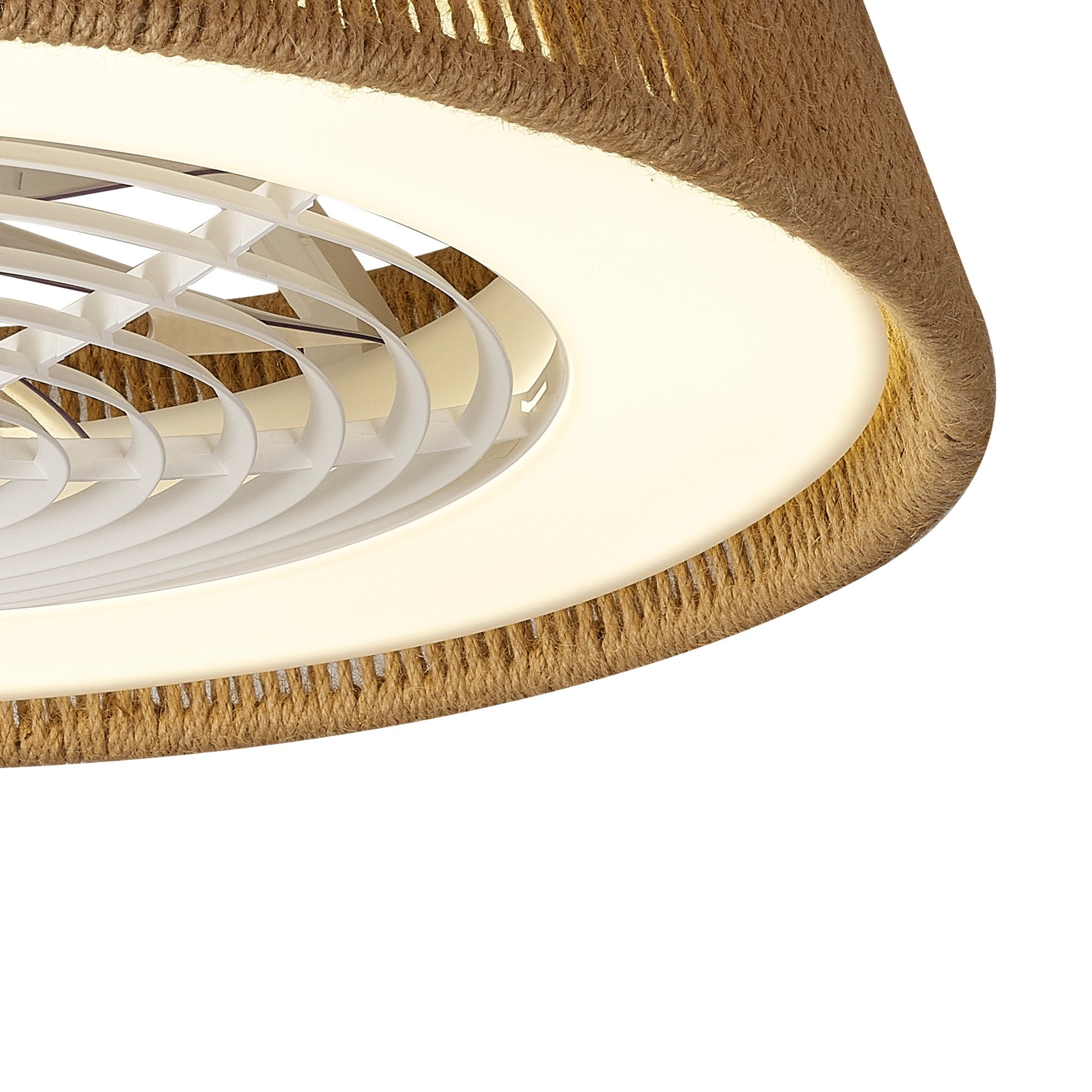 Mantra Polinesia Rope 70W LED Dimmable Ceiling Light & Fan, Remote Controlled, Beige Oscu