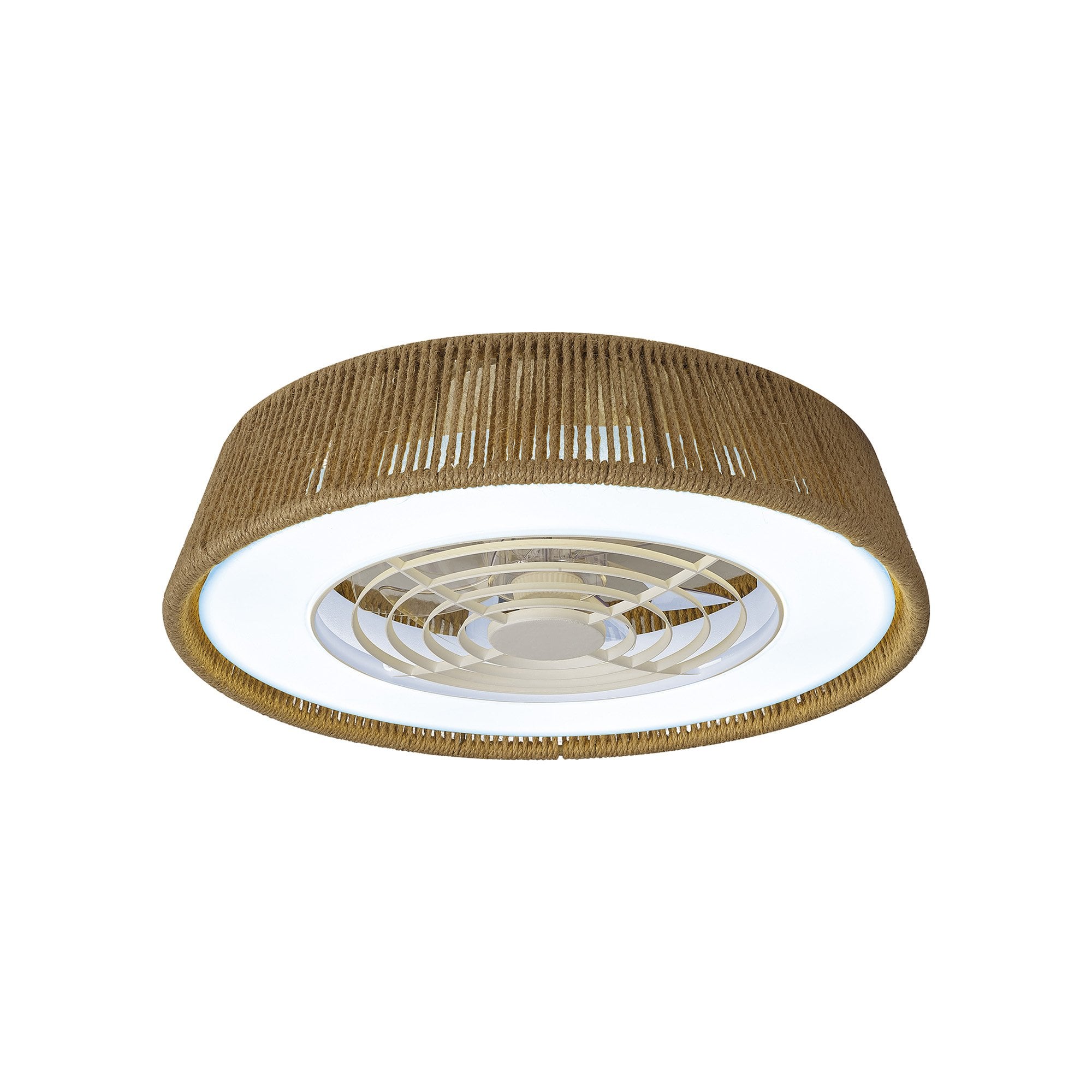 Mantra Polinesia Rope Mini 55W LED Dimmable Ceiling Light & Fan, Remote Controlled, Beige Oscu