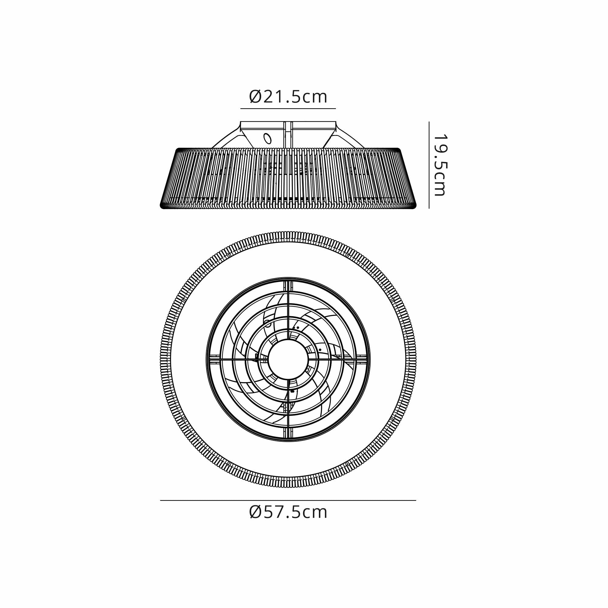 Mantra Polinesia Rope Mini 55W LED Dimmable Ceiling Light & Fan, Remote Controlled, Beige Oscu