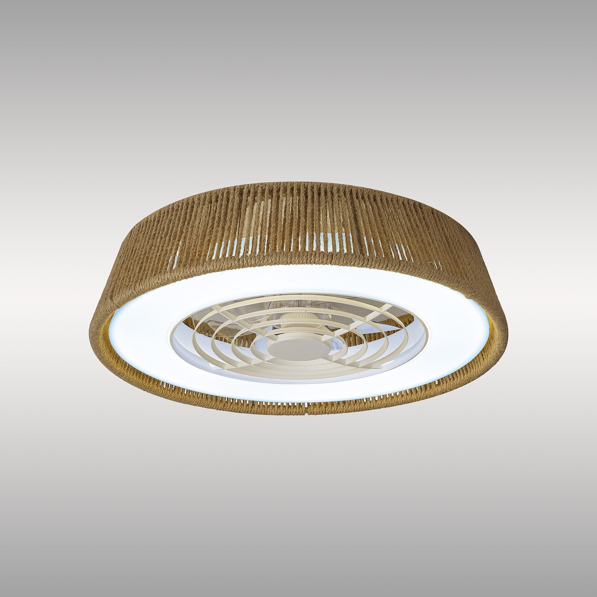 Mantra Polinesia Rope Mini 55W LED Dimmable Ceiling Light & Fan, Remote Controlled, Beige Oscu