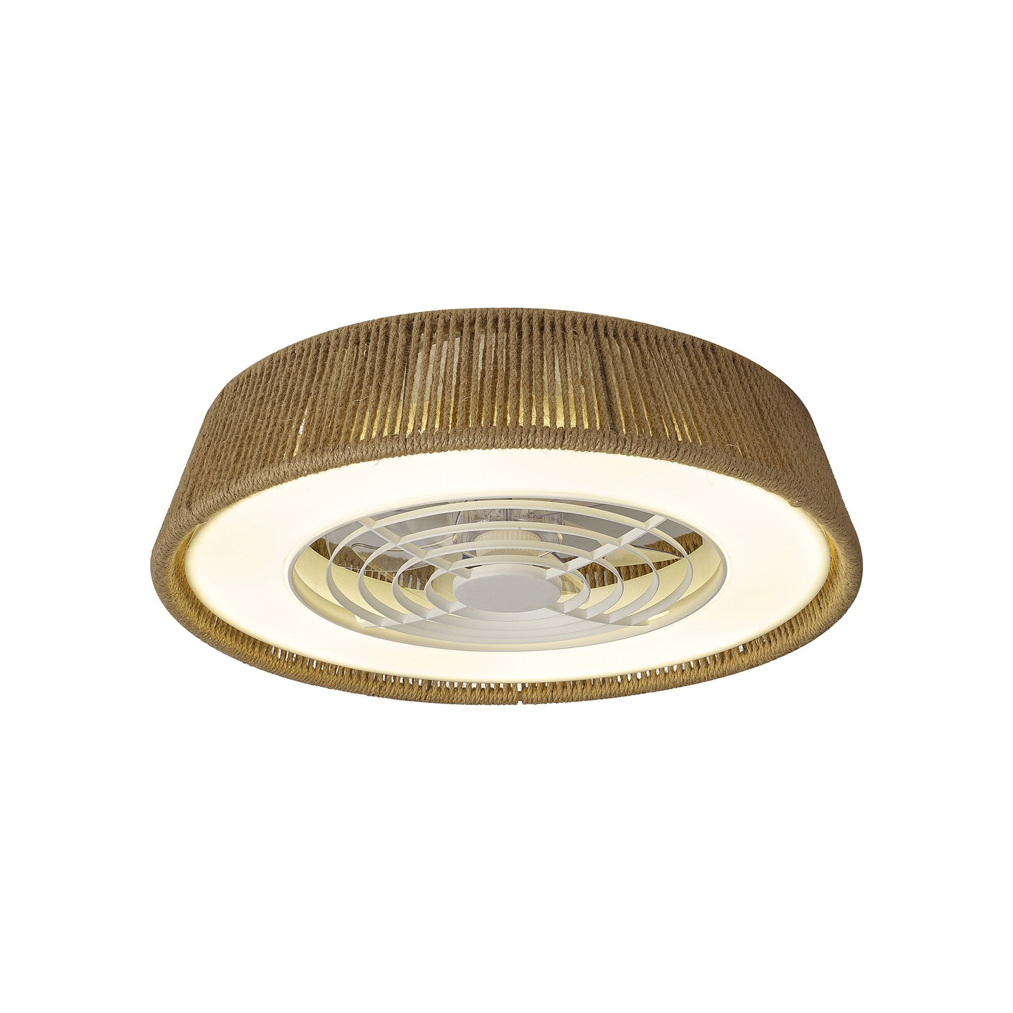Mantra Polinesia Rope Mini 55W LED Dimmable Ceiling Light & Fan, Remote Controlled, Beige Oscu