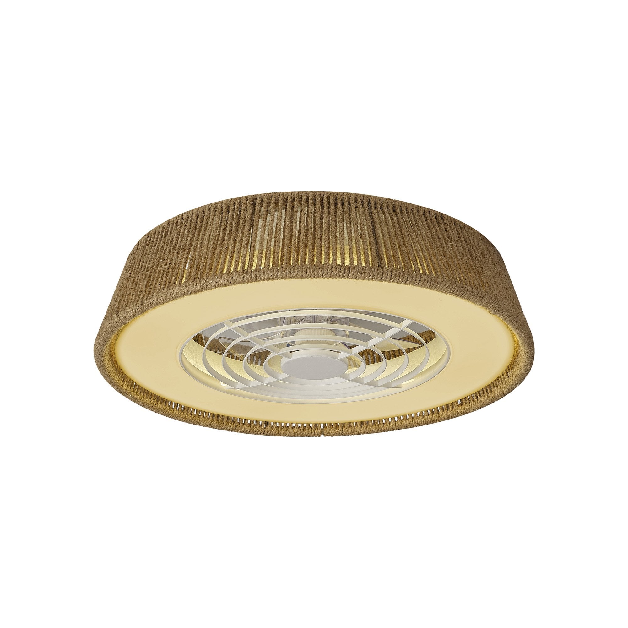 Mantra Polinesia Rope Mini 55W LED Dimmable Ceiling Light & Fan, Remote Controlled, Beige Oscu