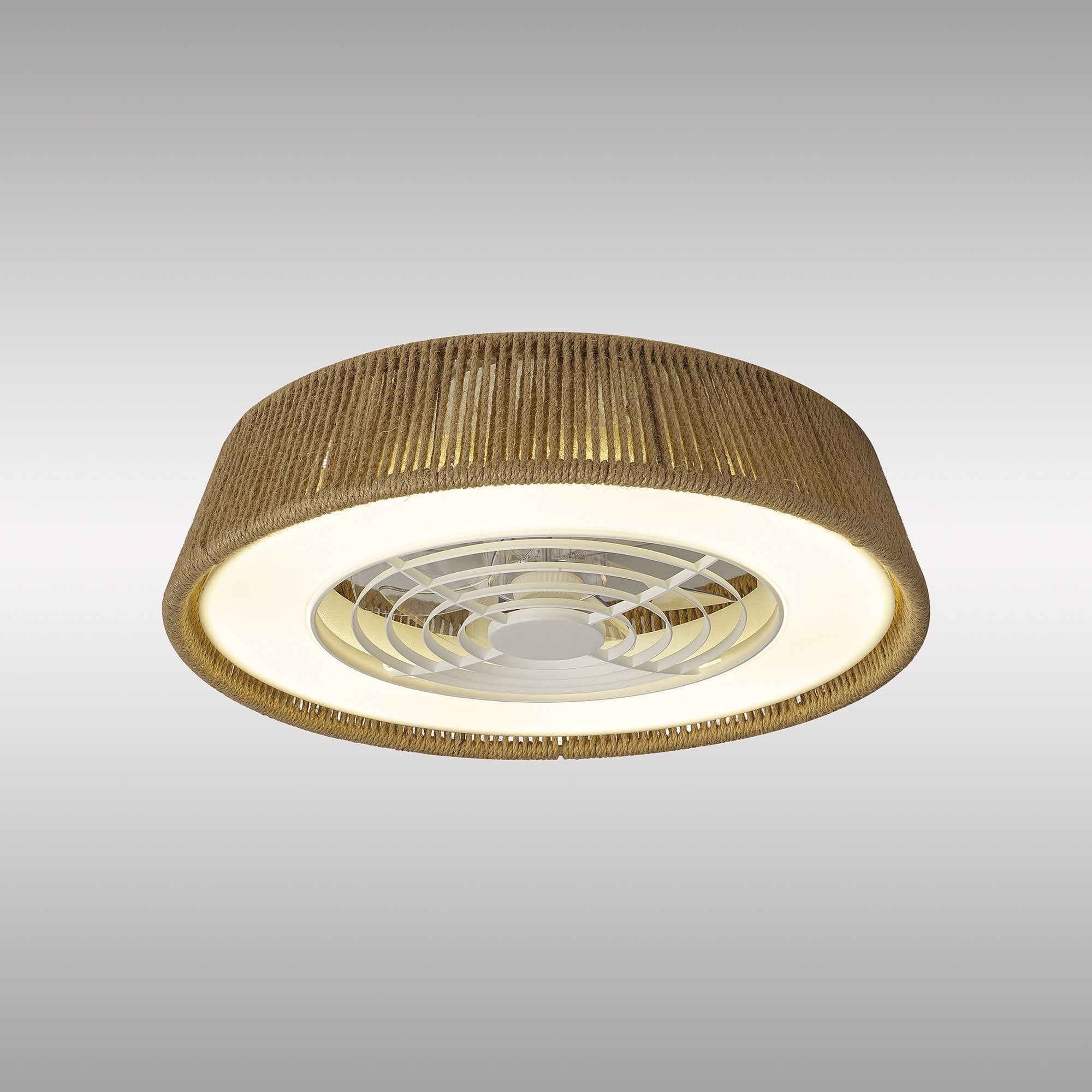 Mantra Polinesia Rope Mini 55W LED Dimmable Ceiling Light & Fan, Remote Controlled, Beige Oscu