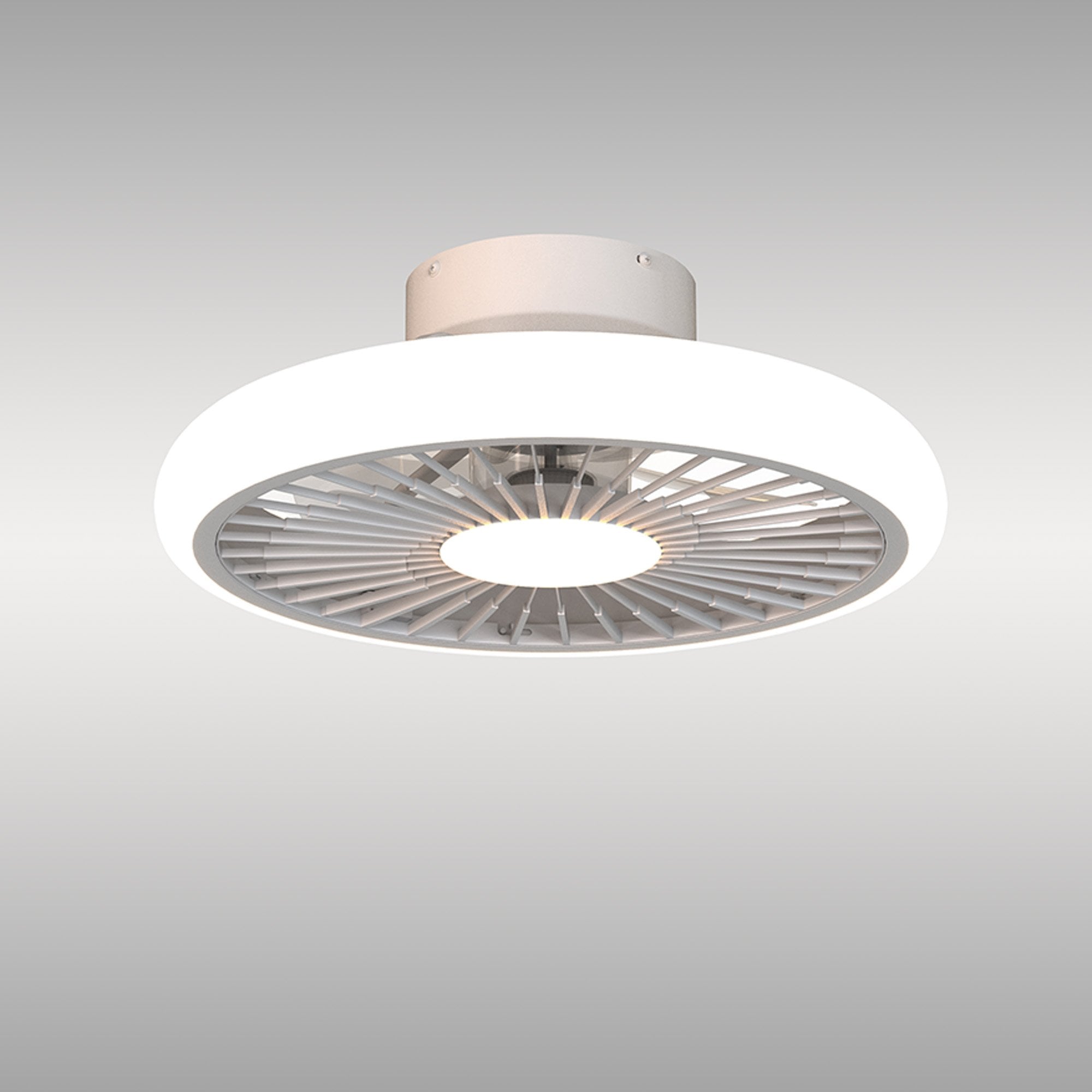 Mantra Turbo 55W LED Dimmable Ceiling Light & Fan, Remote Controlled, White