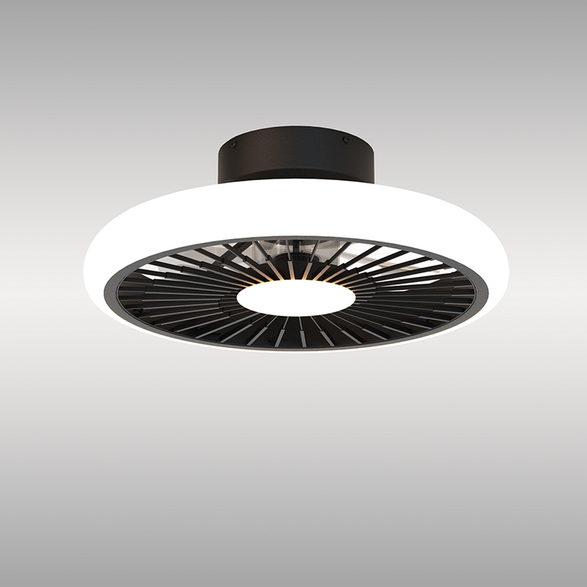 Mantra Turbo 55W LED Dimmable Ceiling Light & Fan, Remote Controlled, Black