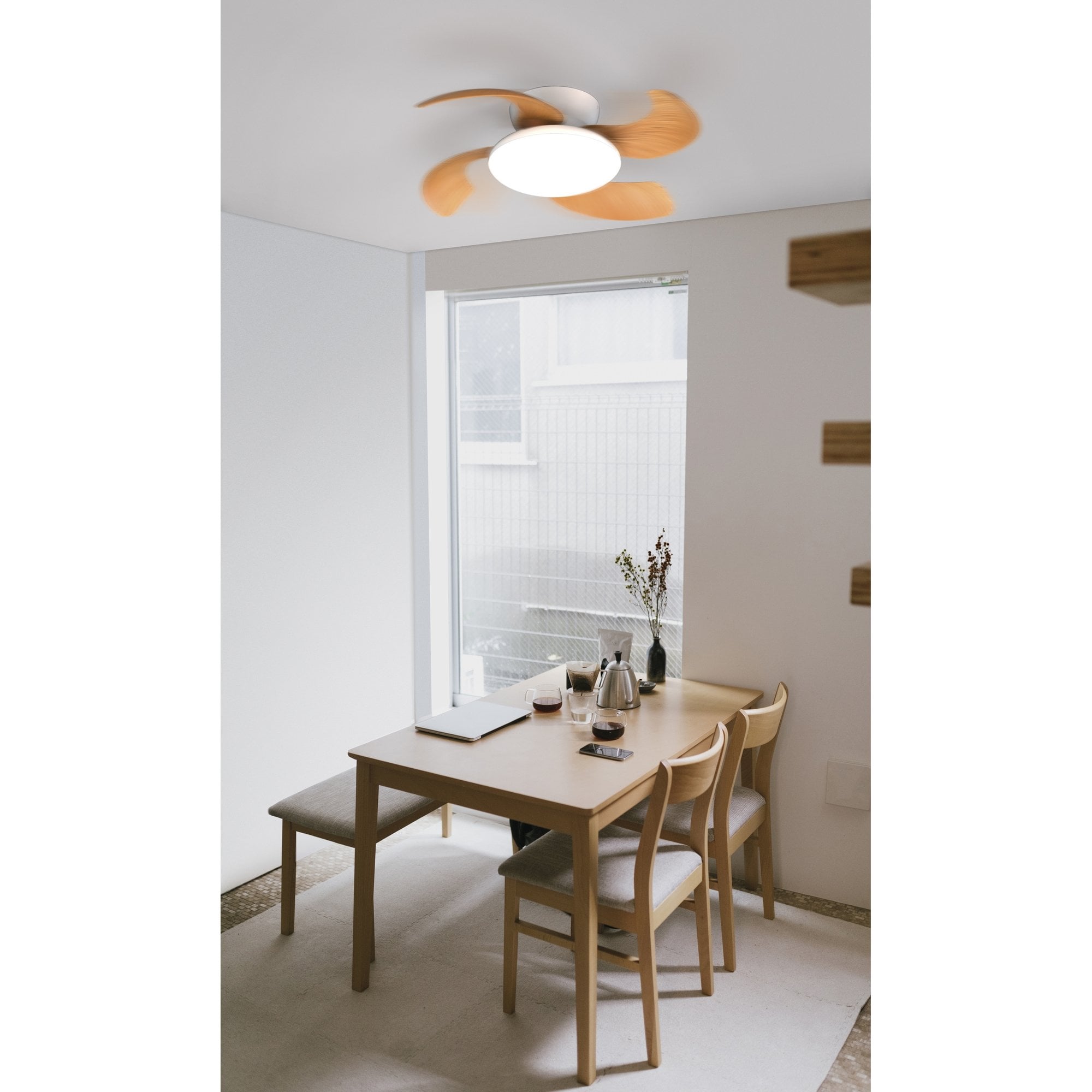 Mantra Aloha 45W LED Dimmable Ceiling Light & Fan, Remote Controlled, Wood