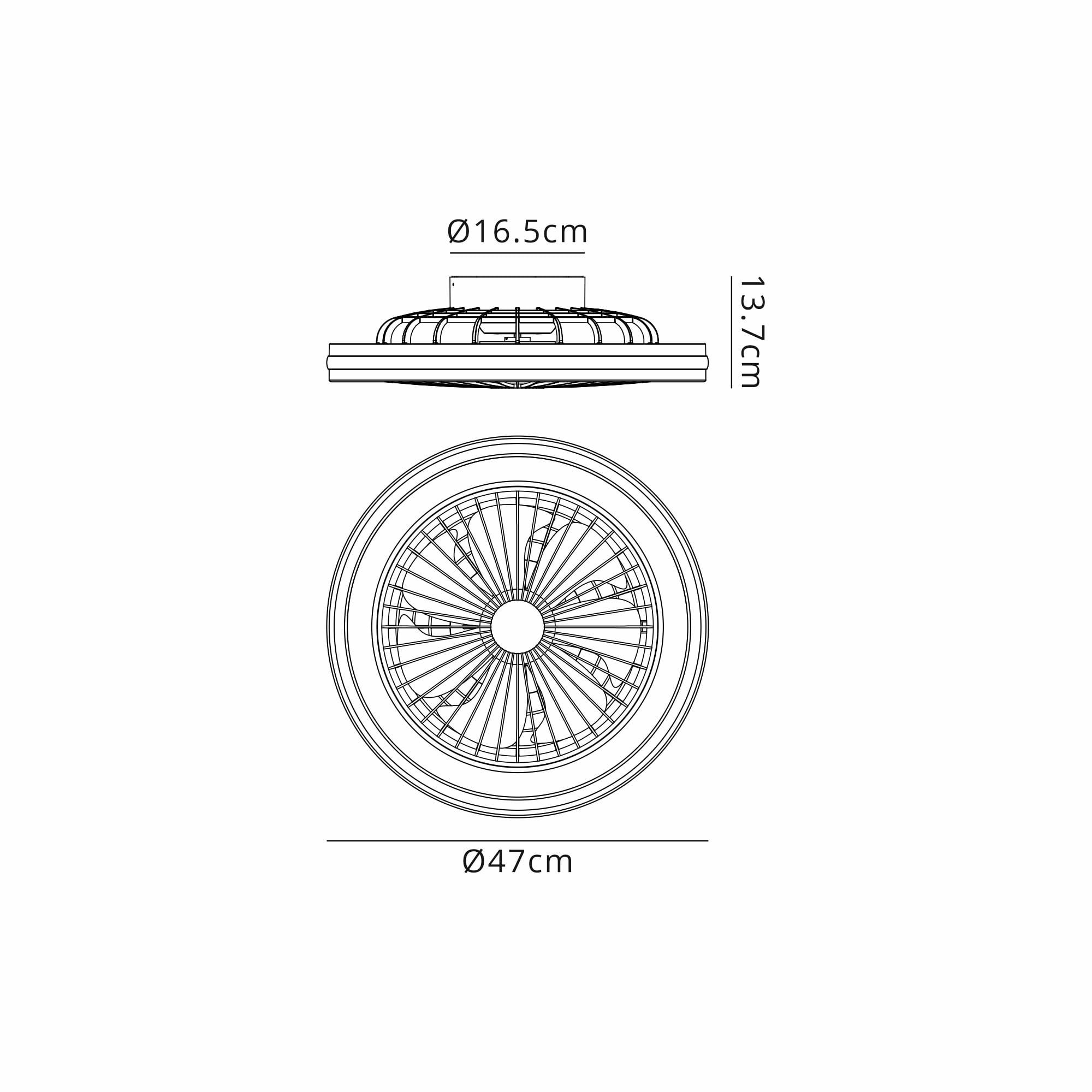 Mantra Gamer 40W LED Dimmable White, RGB Ceiling Light & Fan, Remote - White