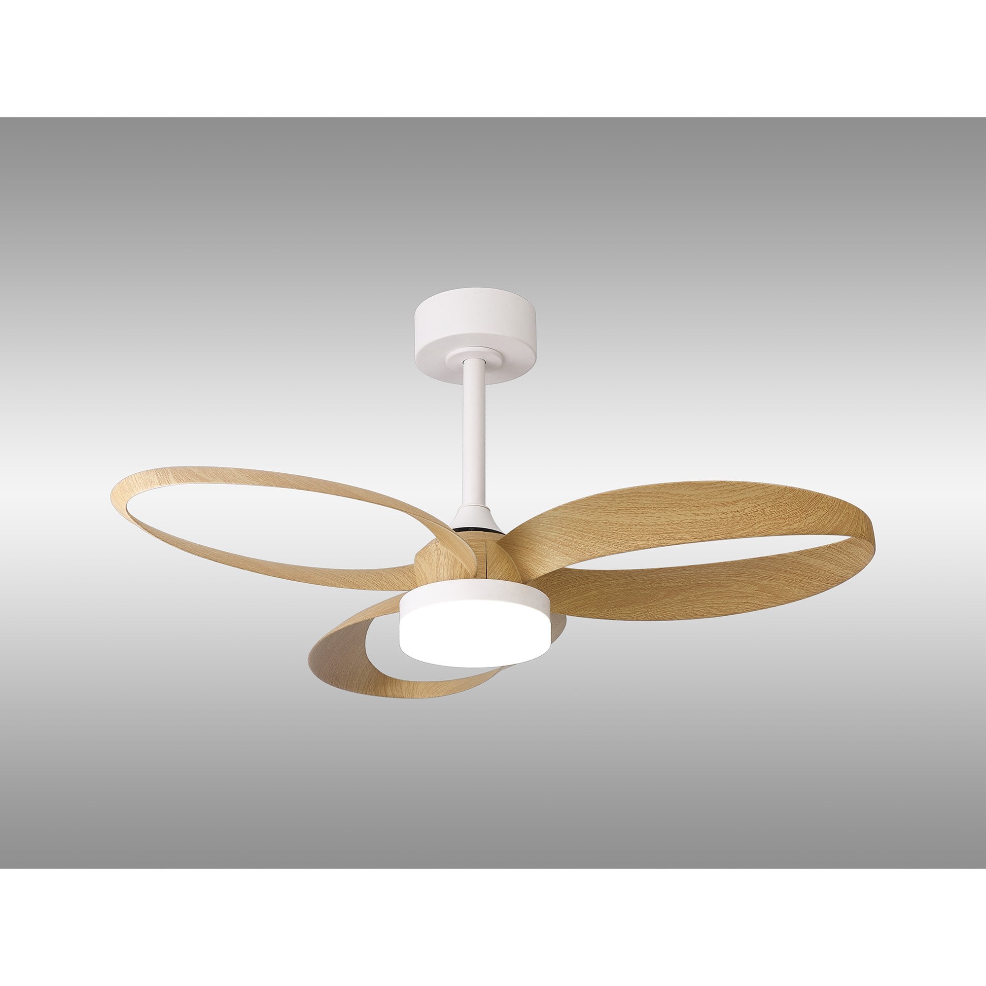 Mantra Infinity Fan 24W LED Dimmable Ceiling Light & Fan, Remote Controlled, - White, Wood