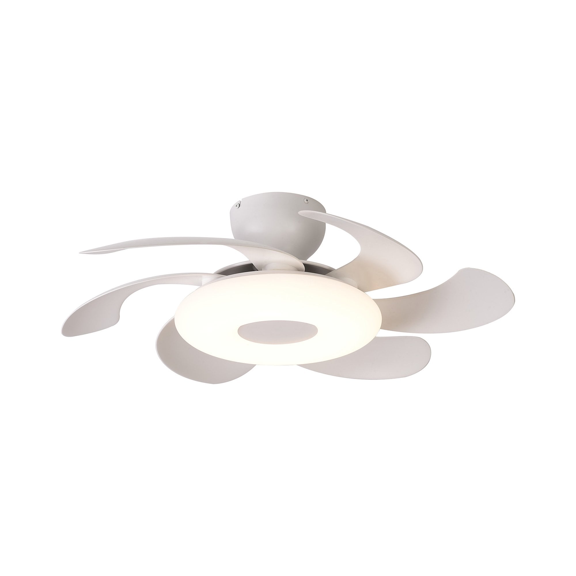 Mantra Flowers 24W LED Dimmable Ceiling Light & Fan, Remote Controlled, - White