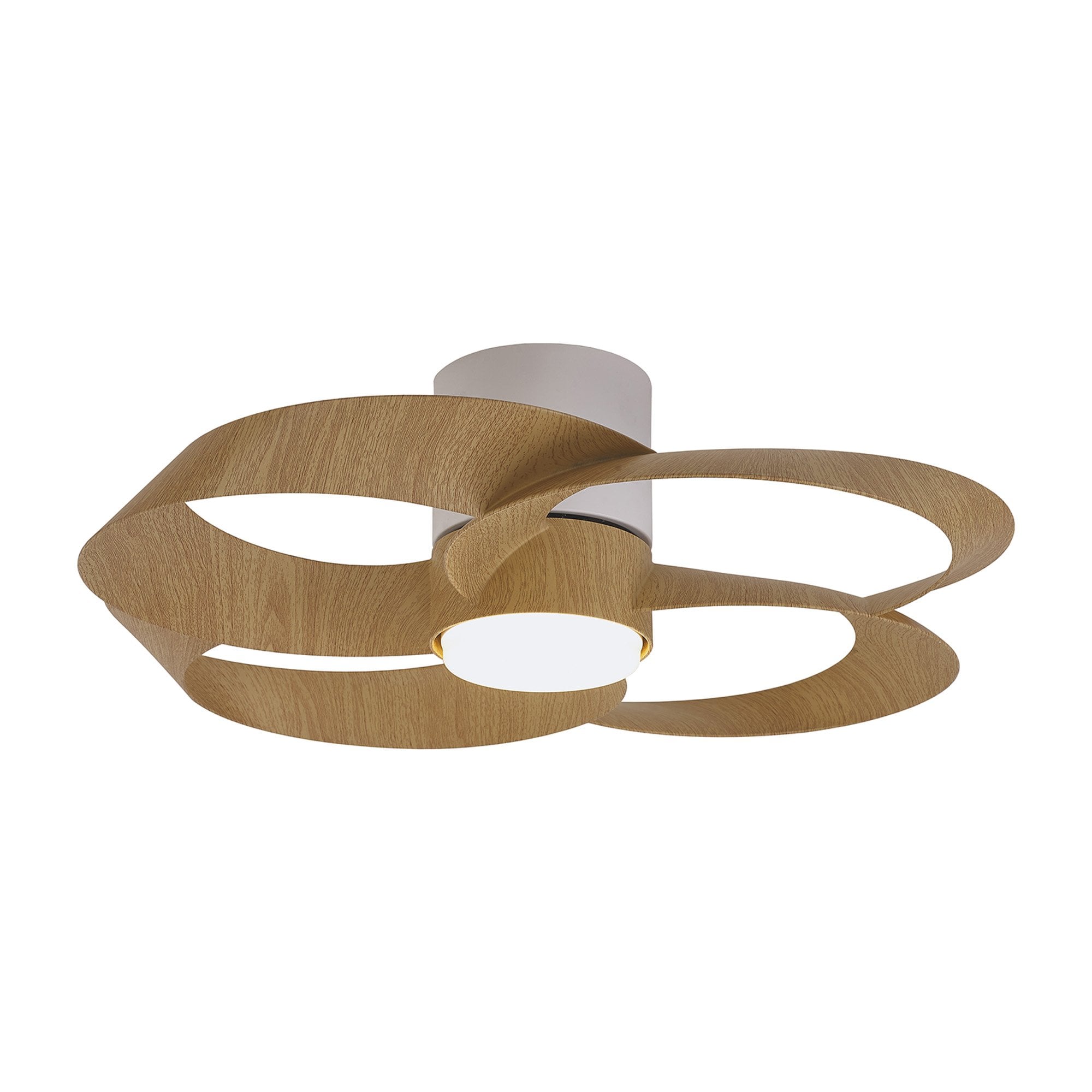 Mantra Rose 24W LED Dimmable Ceiling Light & Fan, Remote Controlled, - White, Wood