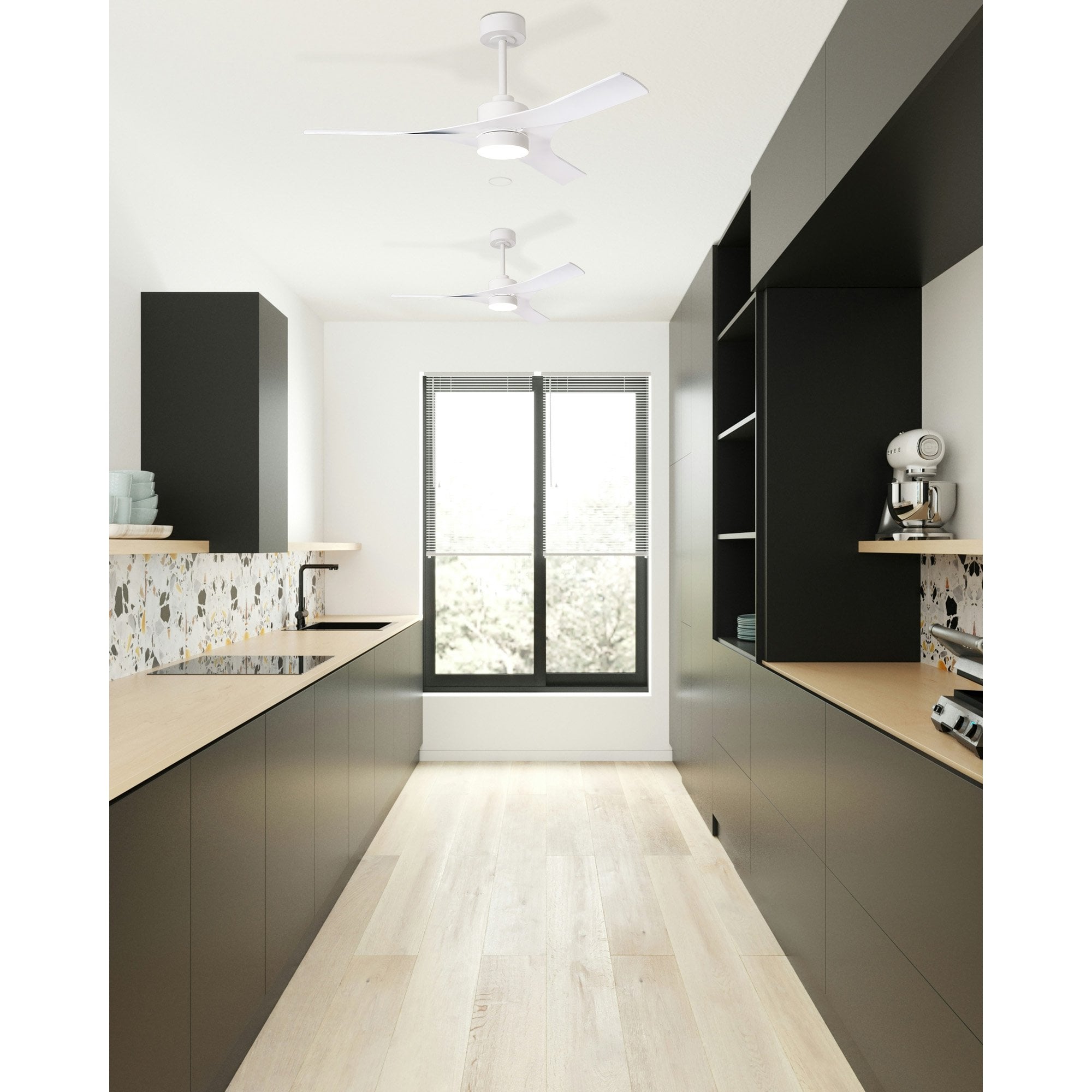 Mantra Thai 30W LED Dimmable Ceiling Light With Built-In 35W DC Fan, 2700-5000K Remote & APP Control - White