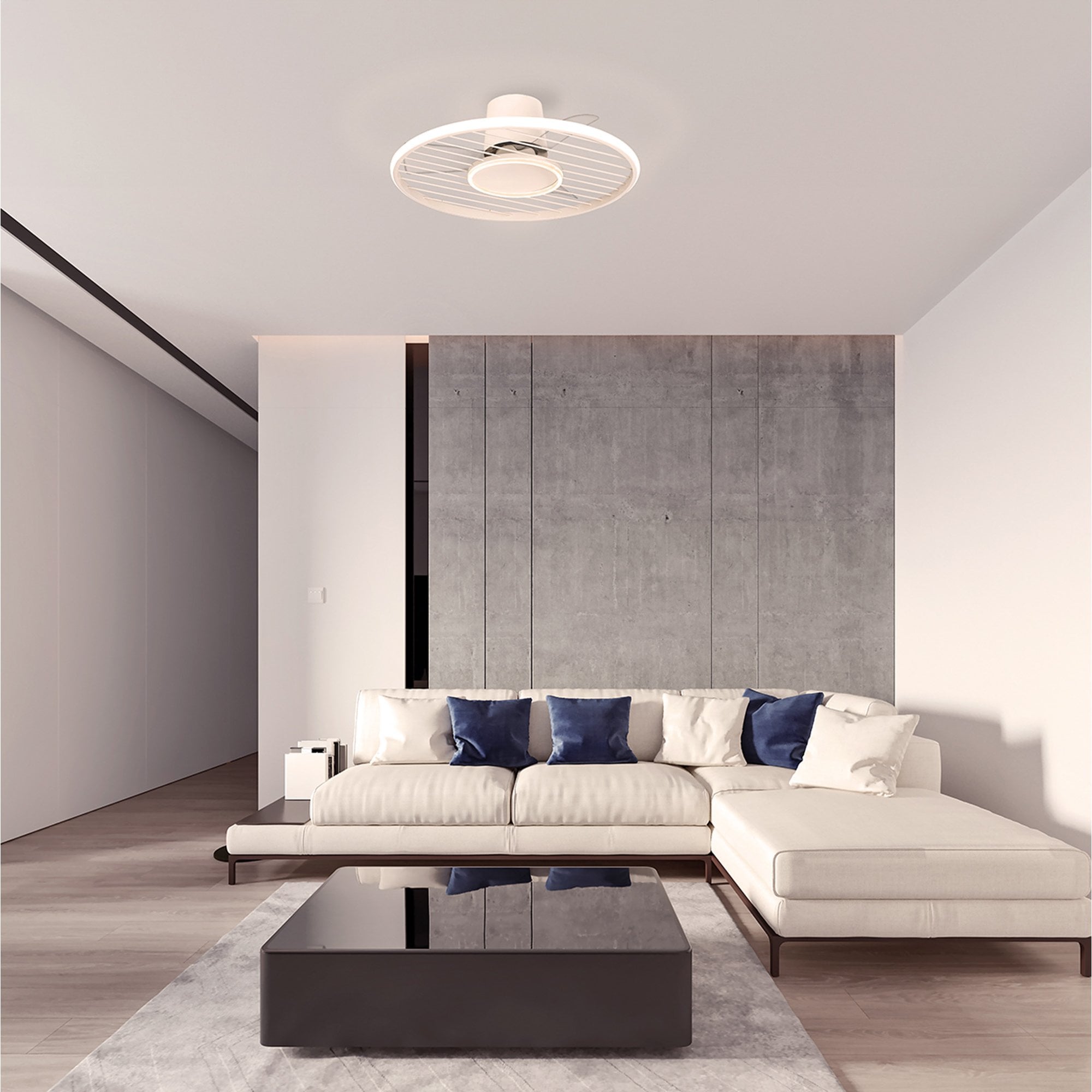Mantra Soho 45W LED Dimmable Ceiling Light With Built-In 30W DC Fan, 2700-5000K Remote & APP Control - White