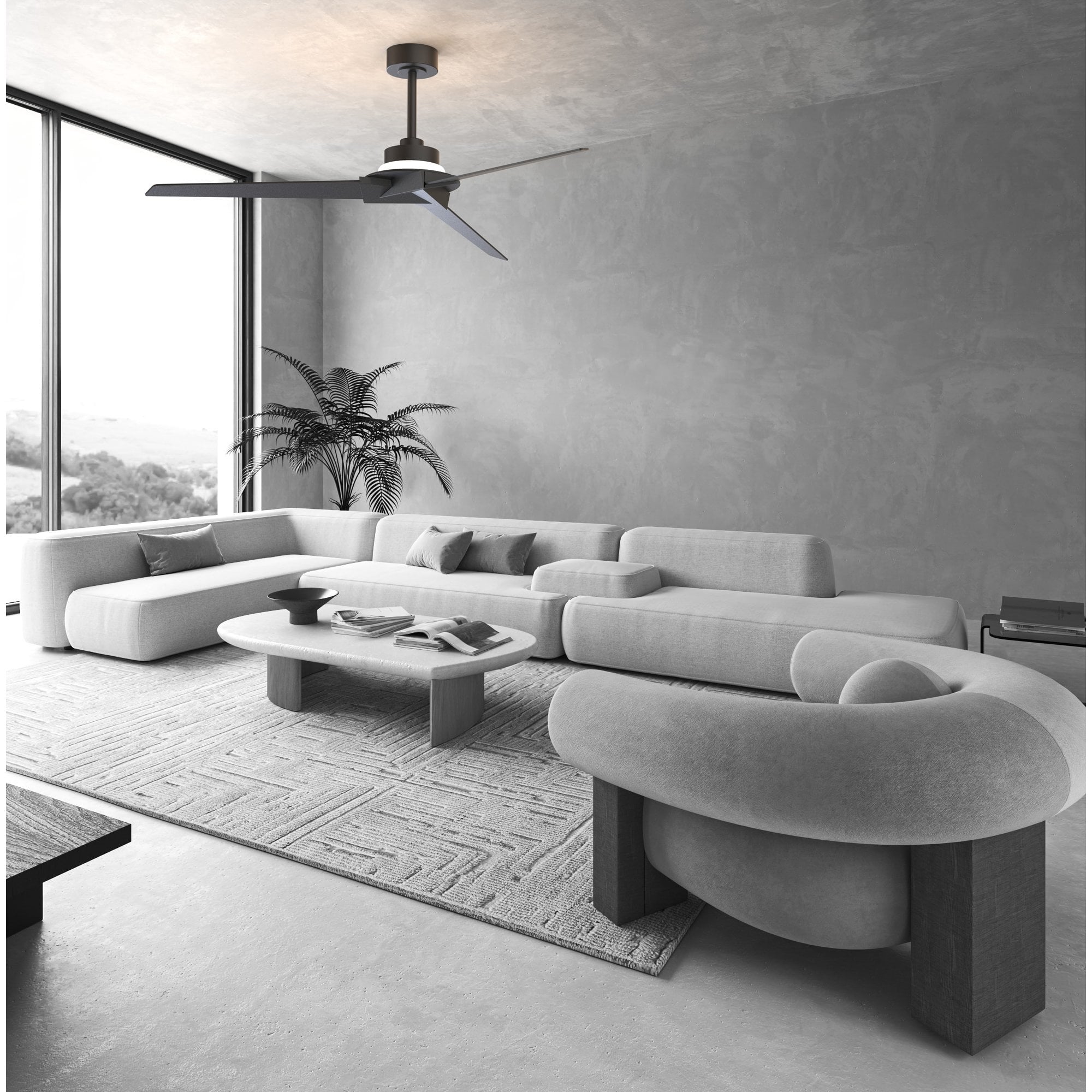 Mantra Brisa 20W LED Dimmable Ceiling Light With Built-In 40W DC Reversible Fan, 2700-5000KRemote & APP Control - Black, IP44