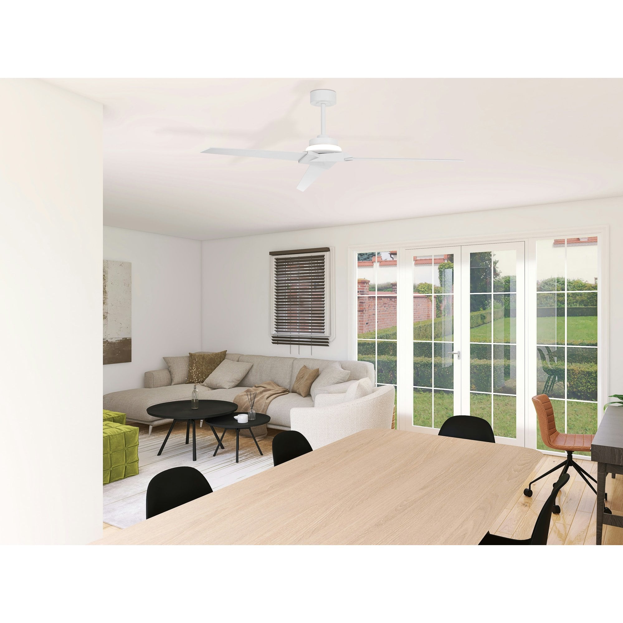 Mantra Brisa 20W LED Dimmable Ceiling Light With Built-In 40W DC Reversible Fan, 2700-5000K Remote & APP Control - White, IP44