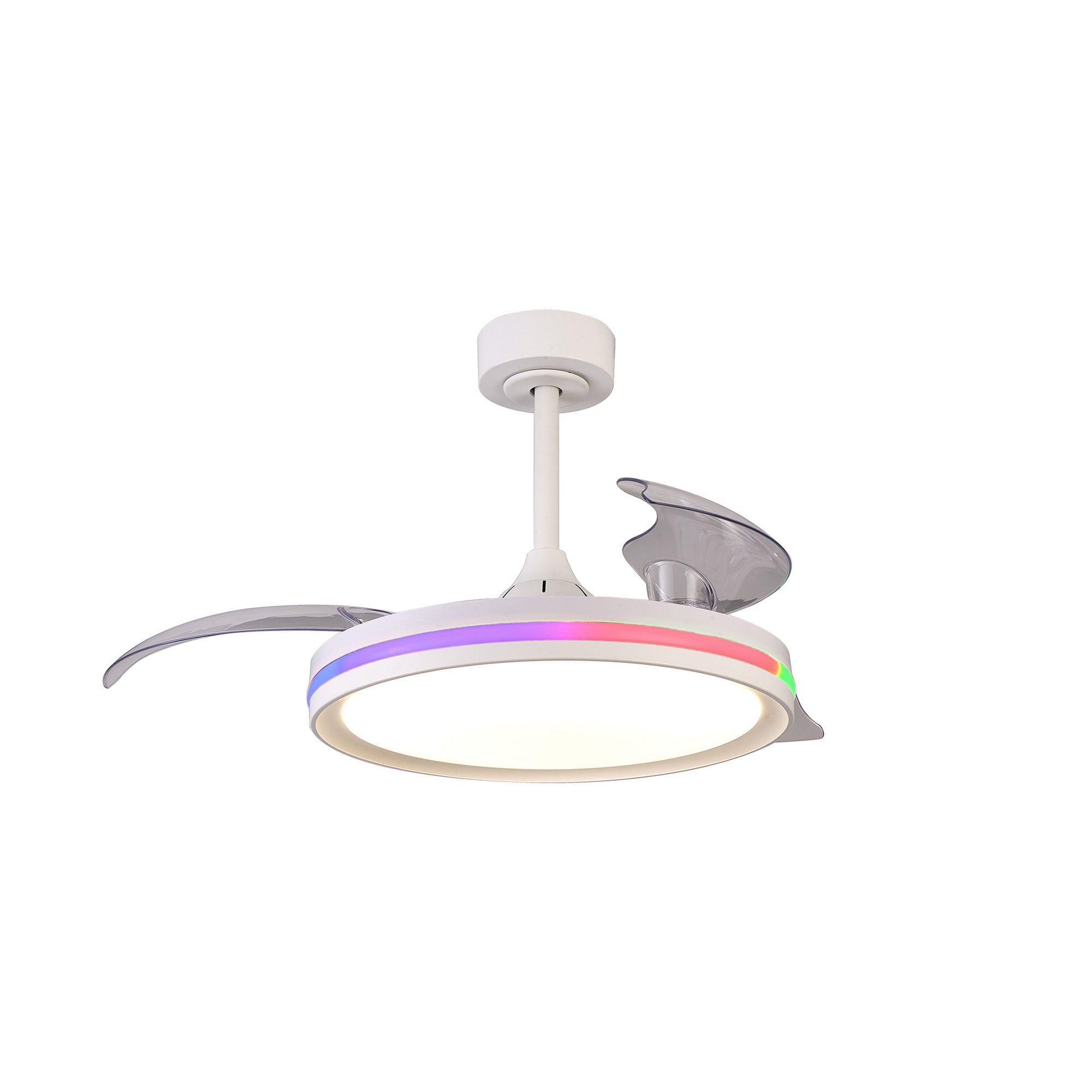 Mantra Rafaga 50W LED Dimmable White, RGB Ceiling Light With Built-In 30W DC Reversible Fan, Remote Control 3000-6500K - White