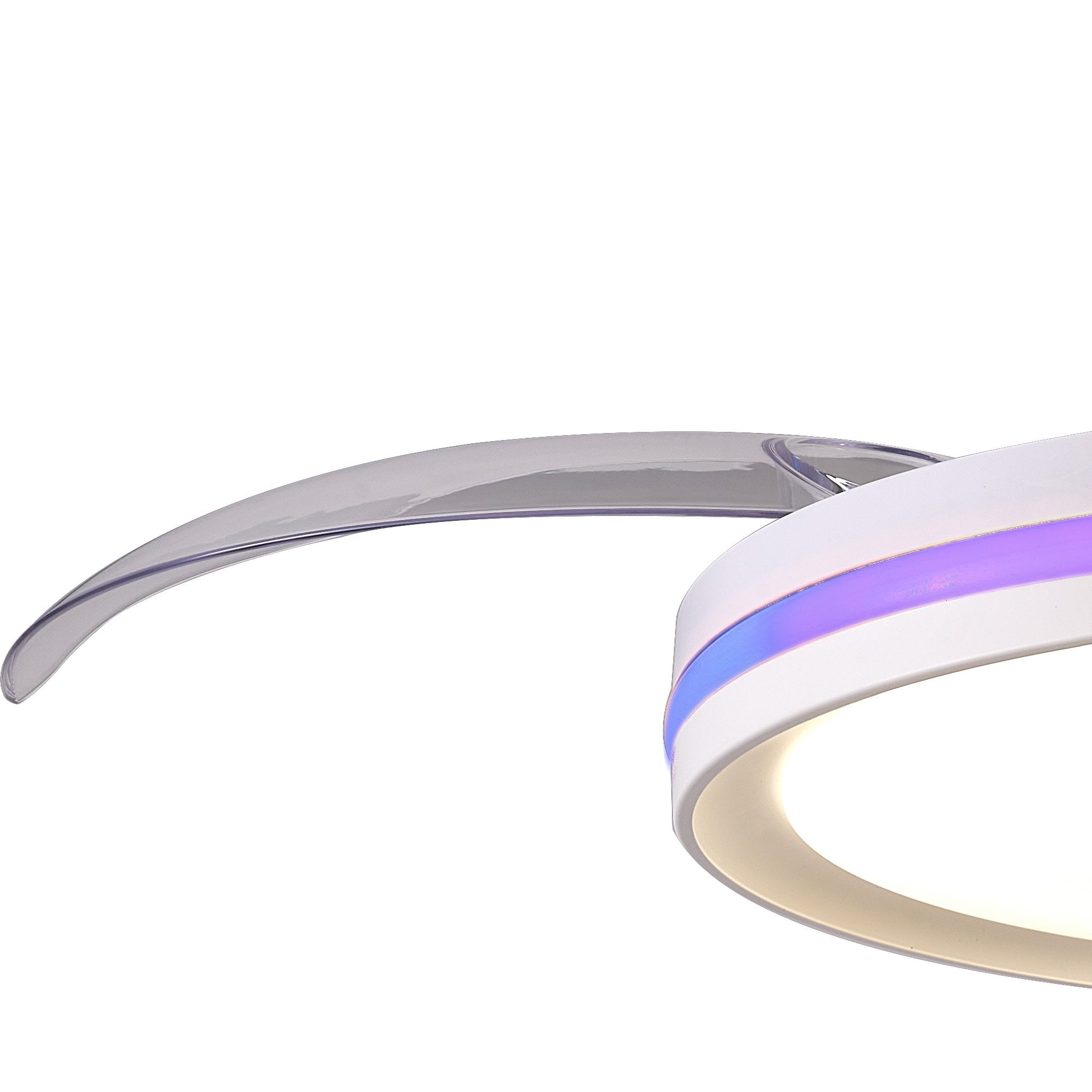 Mantra Rafaga 50W LED Dimmable White, RGB Ceiling Light With Built-In 30W DC Reversible Fan, Remote Control 3000-6500K - White