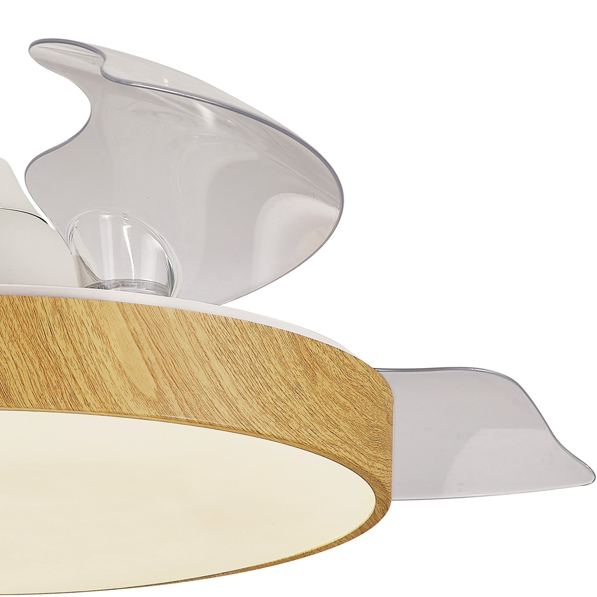 Mantra Alaska 60W LED Dimmable Ceiling Light With Built-In 30W DC Fan, 2700-5000K Remote & APP Control - Wood