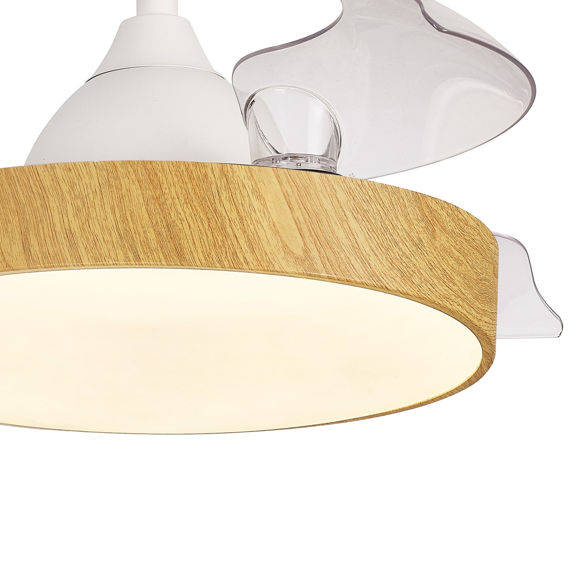 Mantra Alaska 45W LED Dimmable Ceiling Light With Built-In 25W DC Fan, 2700-5000K Remote & APP Control - Wood