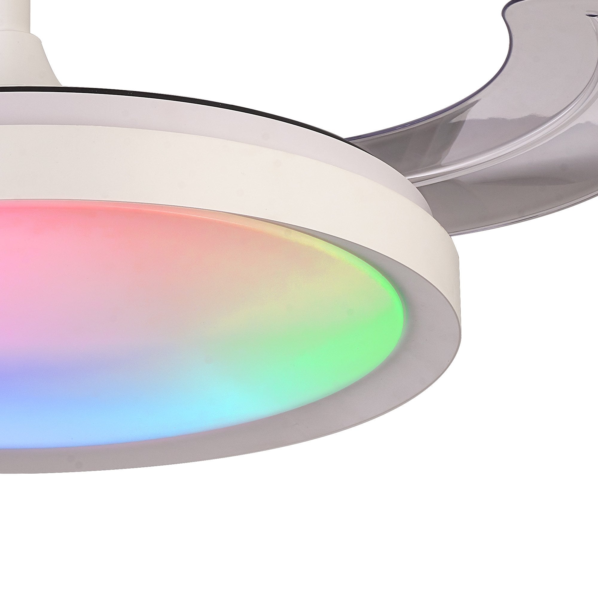 Mantra Siberia 50W LED Dimmable White, RGB Ceiling Light With Built-In 30W DC Fan, 3000-6500K Remote Control - White