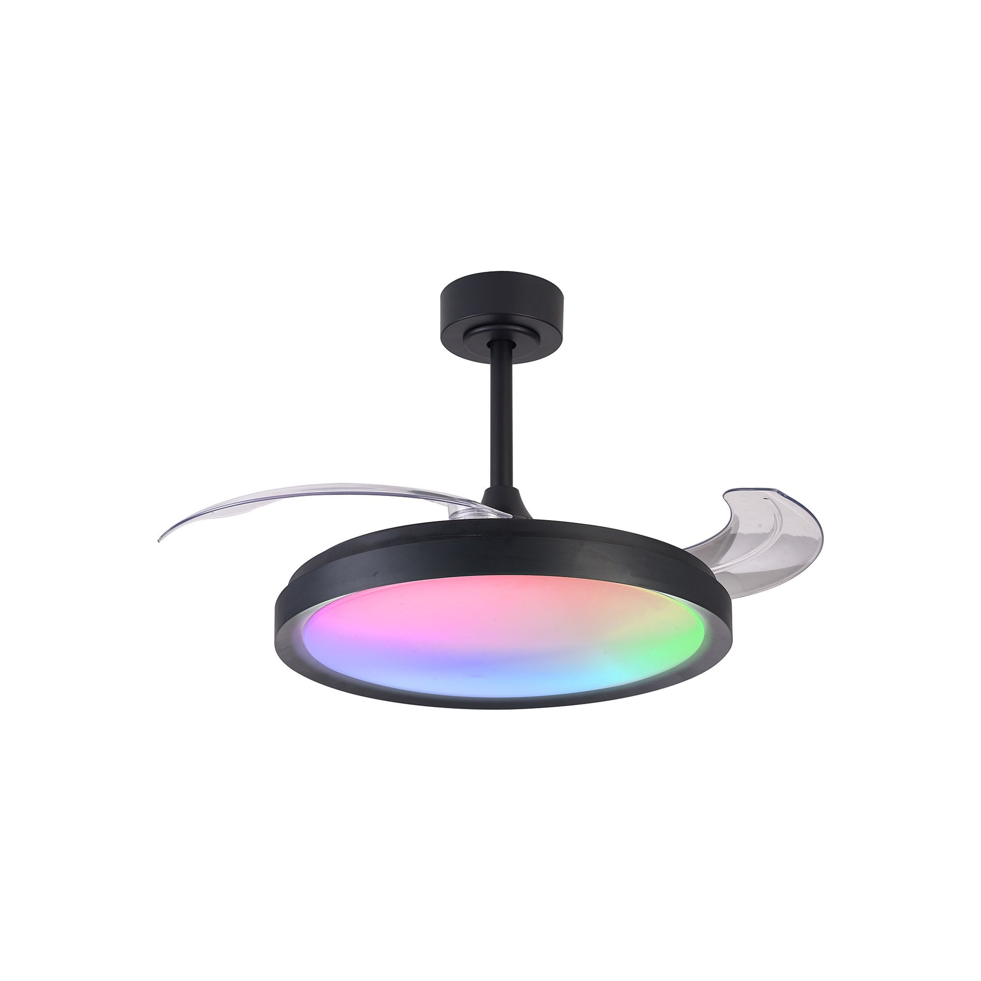 Mantra Siberia 50W LED Dimmable White, RGB Ceiling Light With Built-In 30W DC Fan, 3000-6500K Remote Control - Black