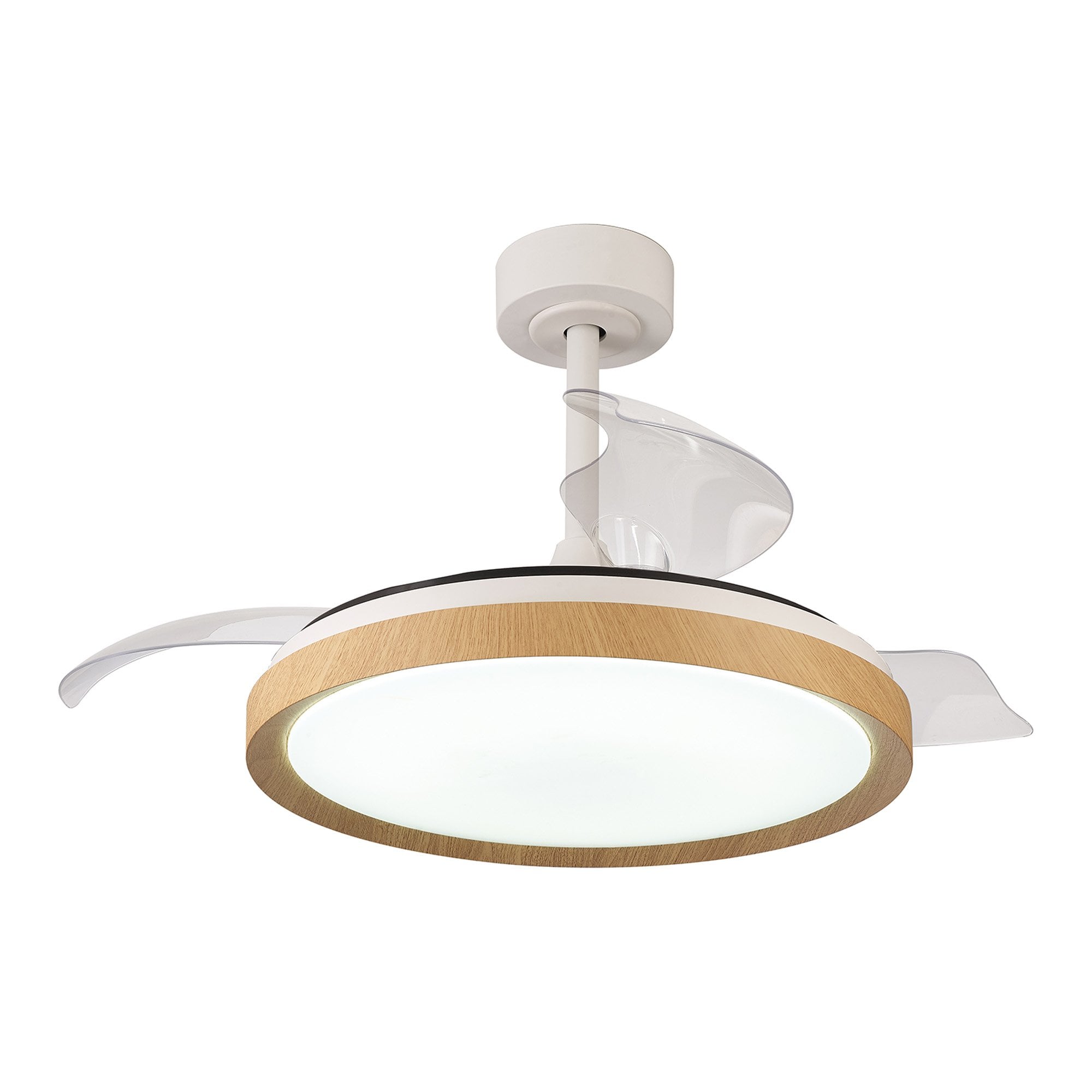 Mantra Mistral 50W LED Dimmable Ceiling Light With Built-In 30W DC Fan, 2700-5000K Remote Control - Wood