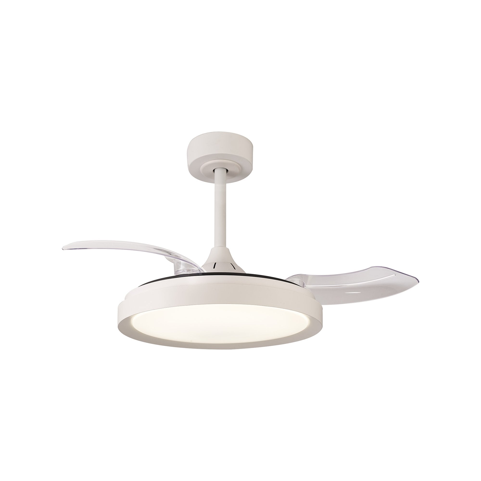 Mantra Mistral Mini 40W LED Dimmable Ceiling Light With Built-In 28W DC Fan, 2700-5000K Remote Control - White