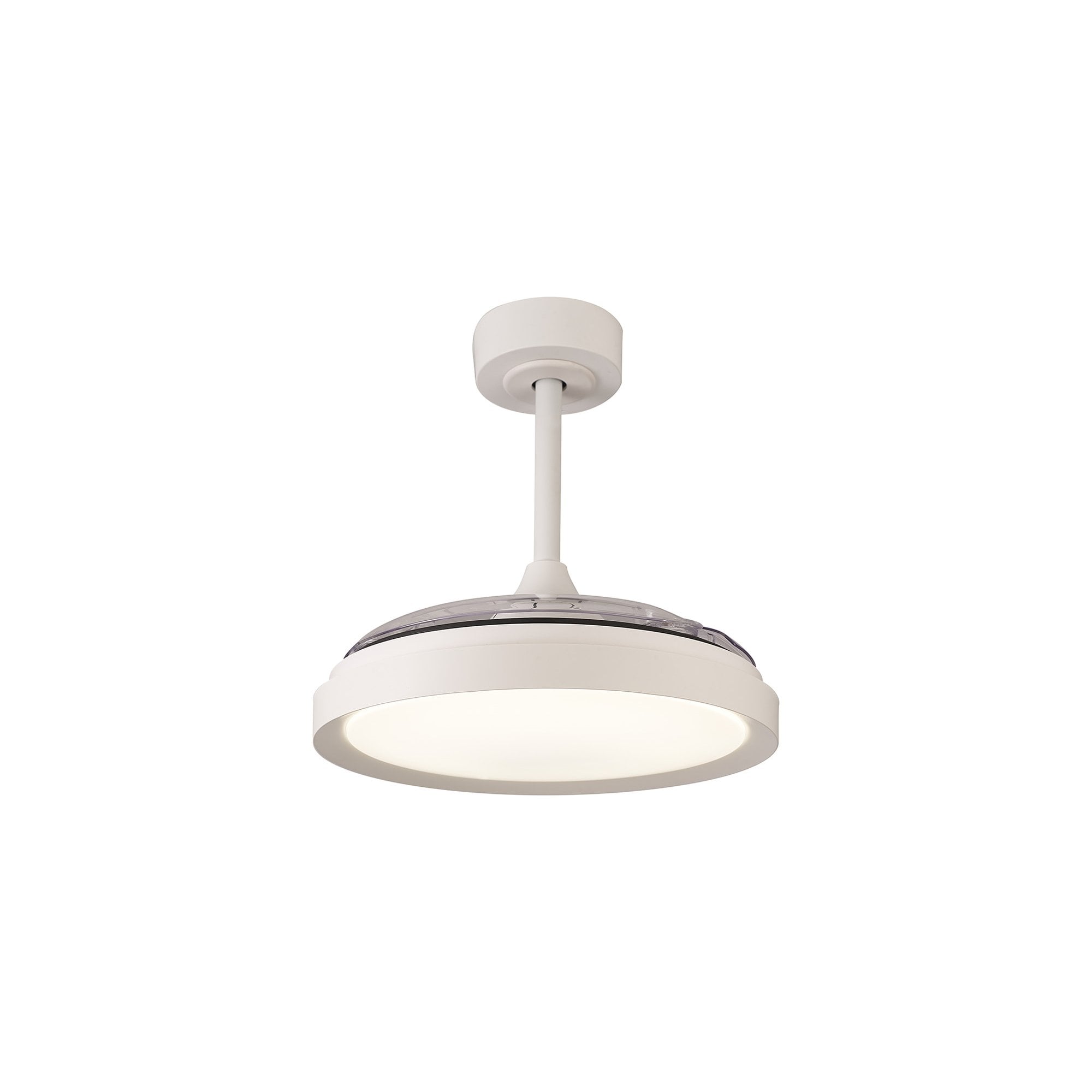 Mantra Mistral Mini 40W LED Dimmable Ceiling Light With Built-In 28W DC Fan, 2700-5000K Remote Control - White