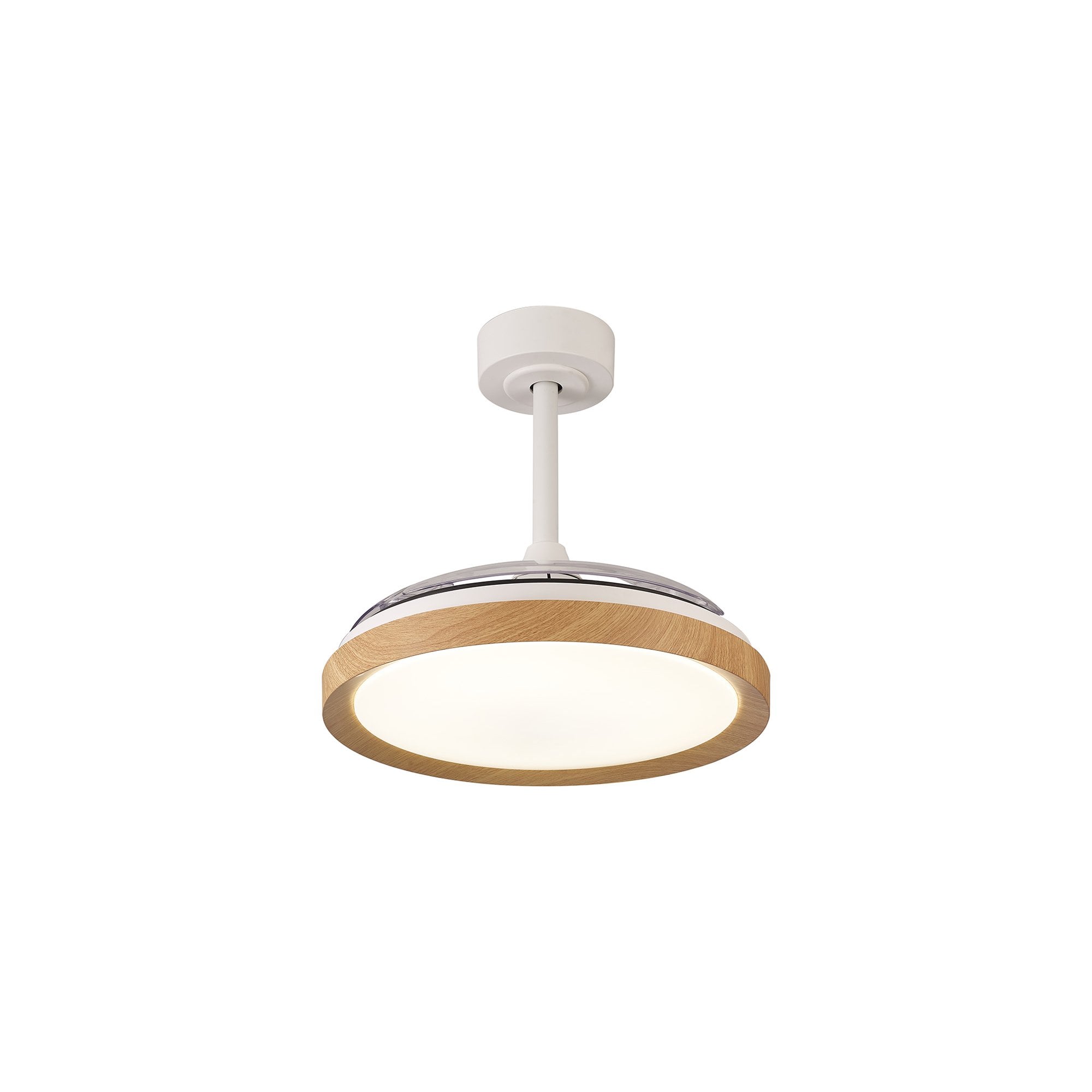 Mantra Mistral Mini 40W LED Dimmable Ceiling Light With Built-In 28W DC Fan, 2700-5000K Remote Control - Wood