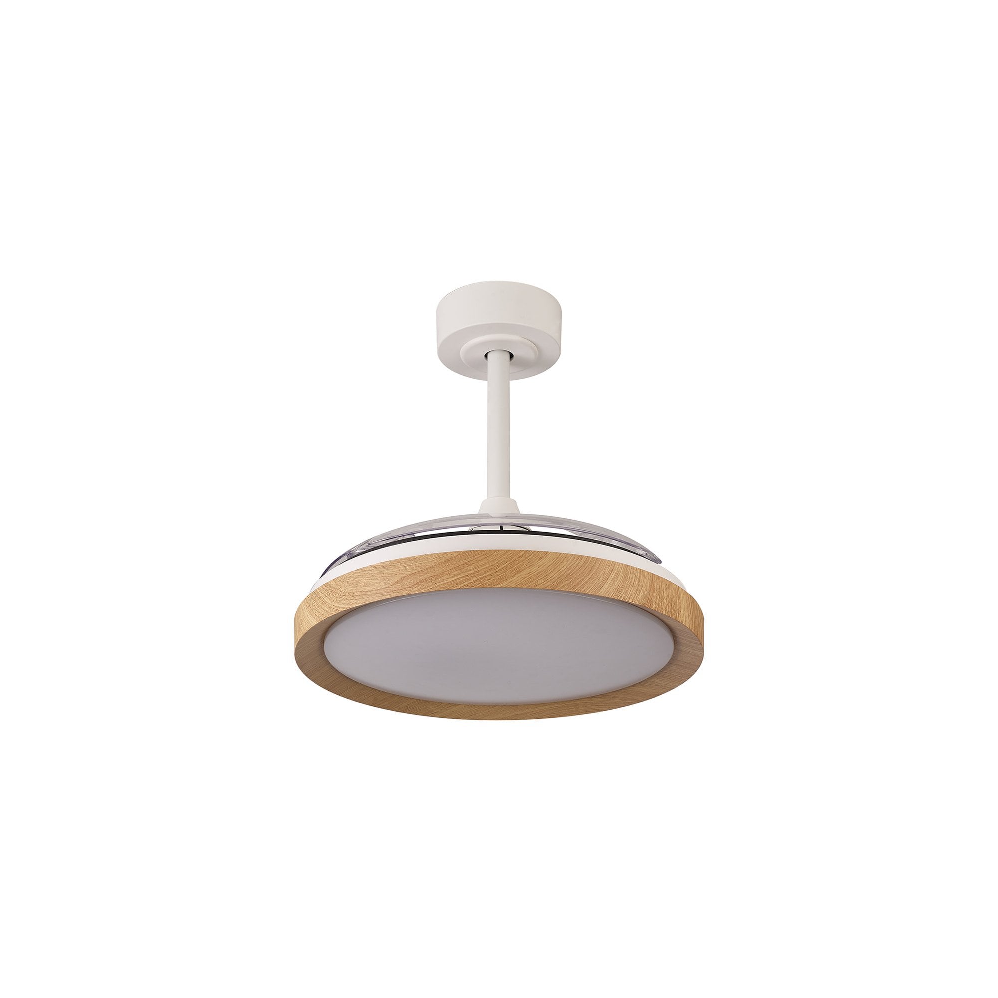 Mantra Mistral Mini 40W LED Dimmable Ceiling Light With Built-In 28W DC Fan, 2700-5000K Remote Control - Wood
