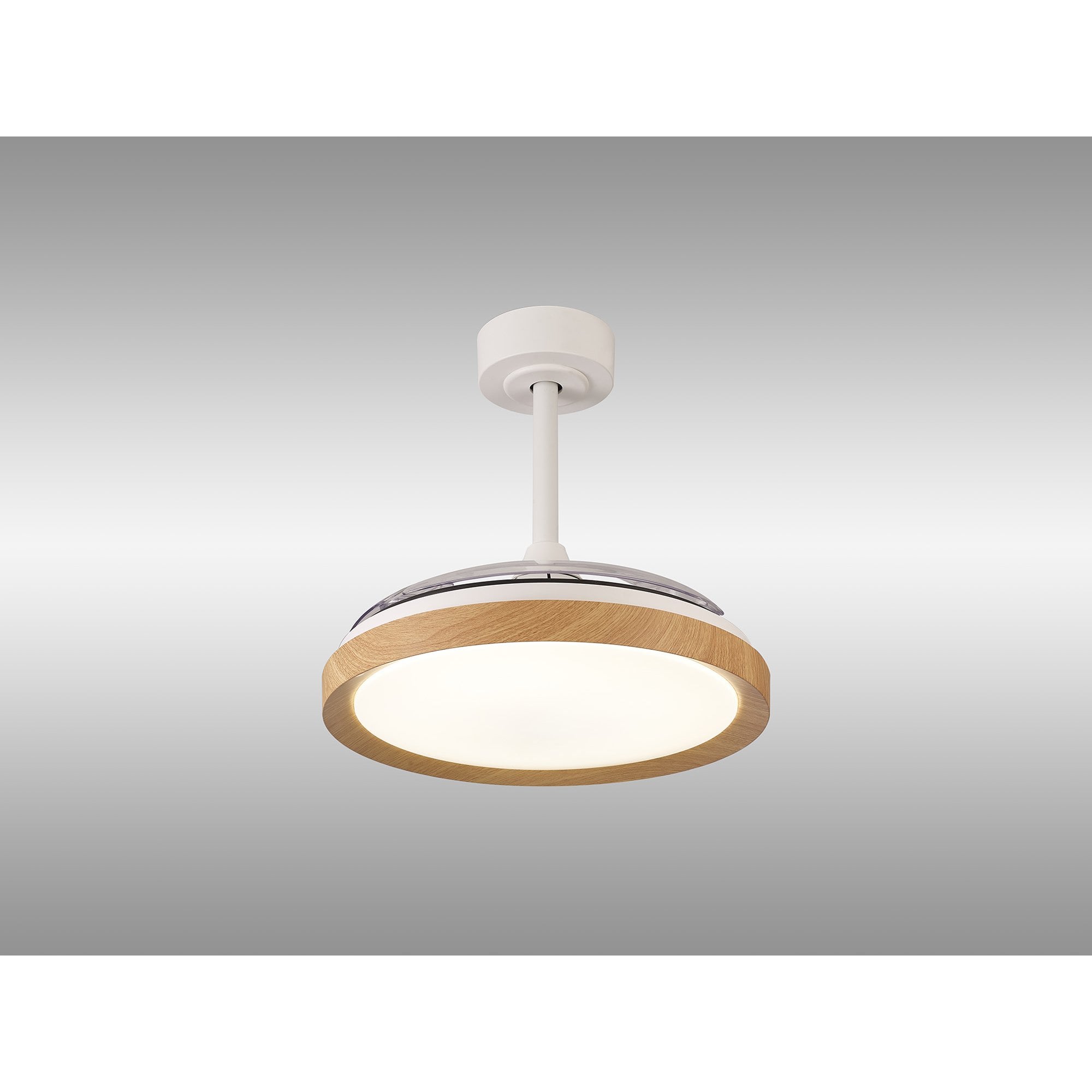 Mantra Mistral Mini 40W LED Dimmable Ceiling Light With Built-In 28W DC Fan, 2700-5000K Remote Control - Wood