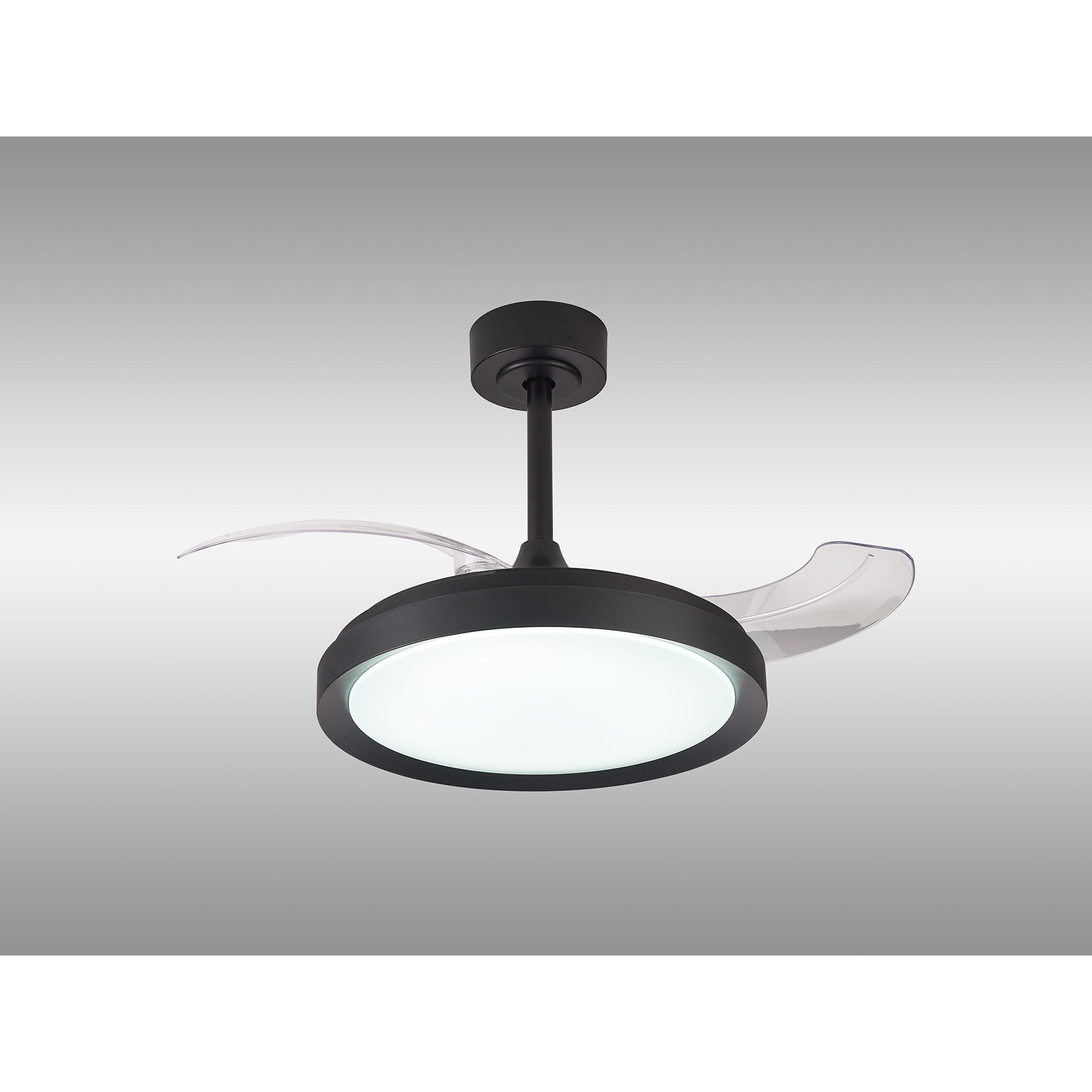 Mantra Mistral Mini 40W LED Dimmable Ceiling Light With Built-In 28W DC Fan, 2700-5000K Remote Control - Black