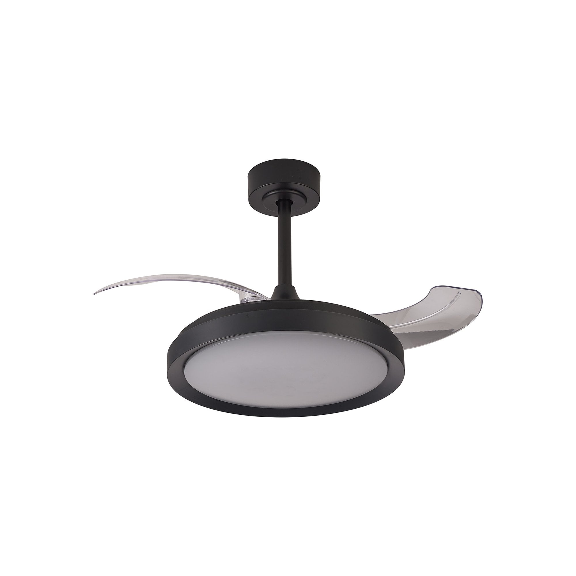 Mantra Mistral Mini 40W LED Dimmable Ceiling Light With Built-In 28W DC Fan, 2700-5000K Remote Control - Black