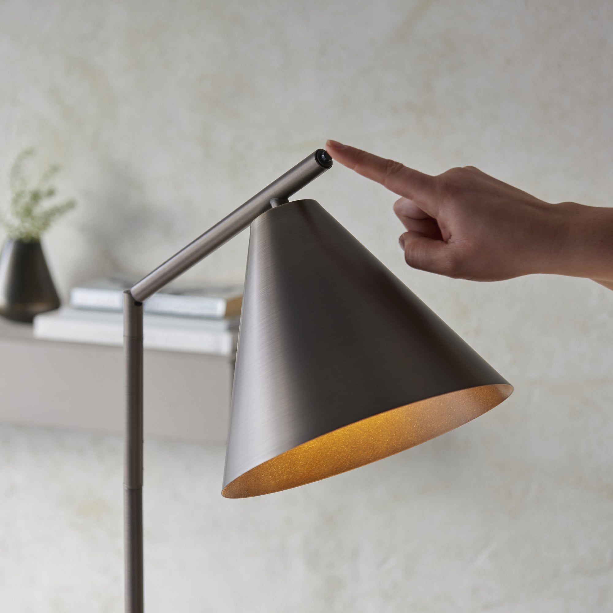 Endon Cape 1 Light Floor - Brushed Antique Bronze