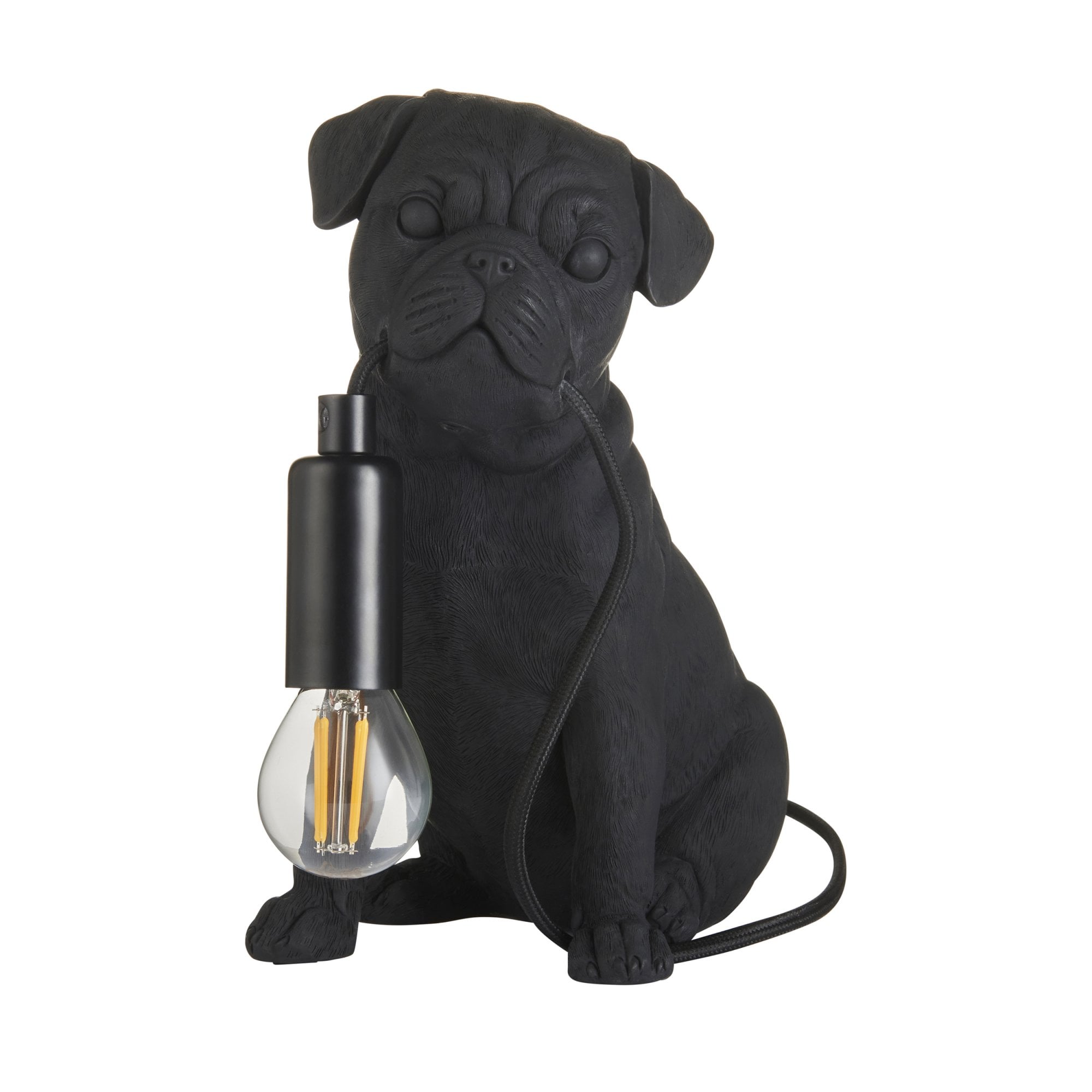 Endon Pug Puppy 1 Light Table Lamp - Matt Black