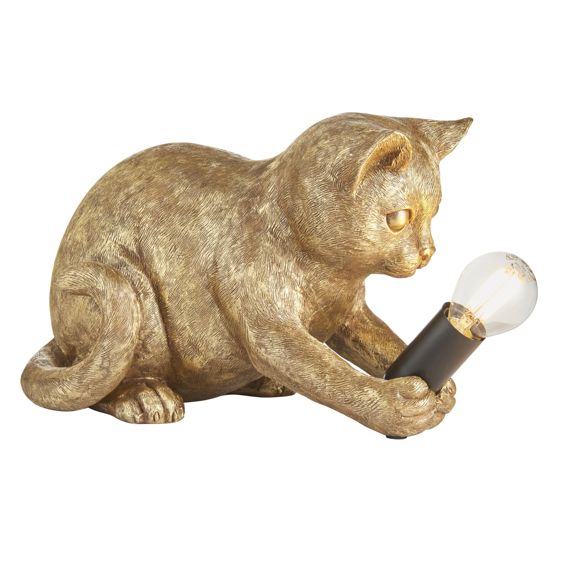 Endon Kitten 1 Light Table Lamp - Vintage Gold & Matt Black