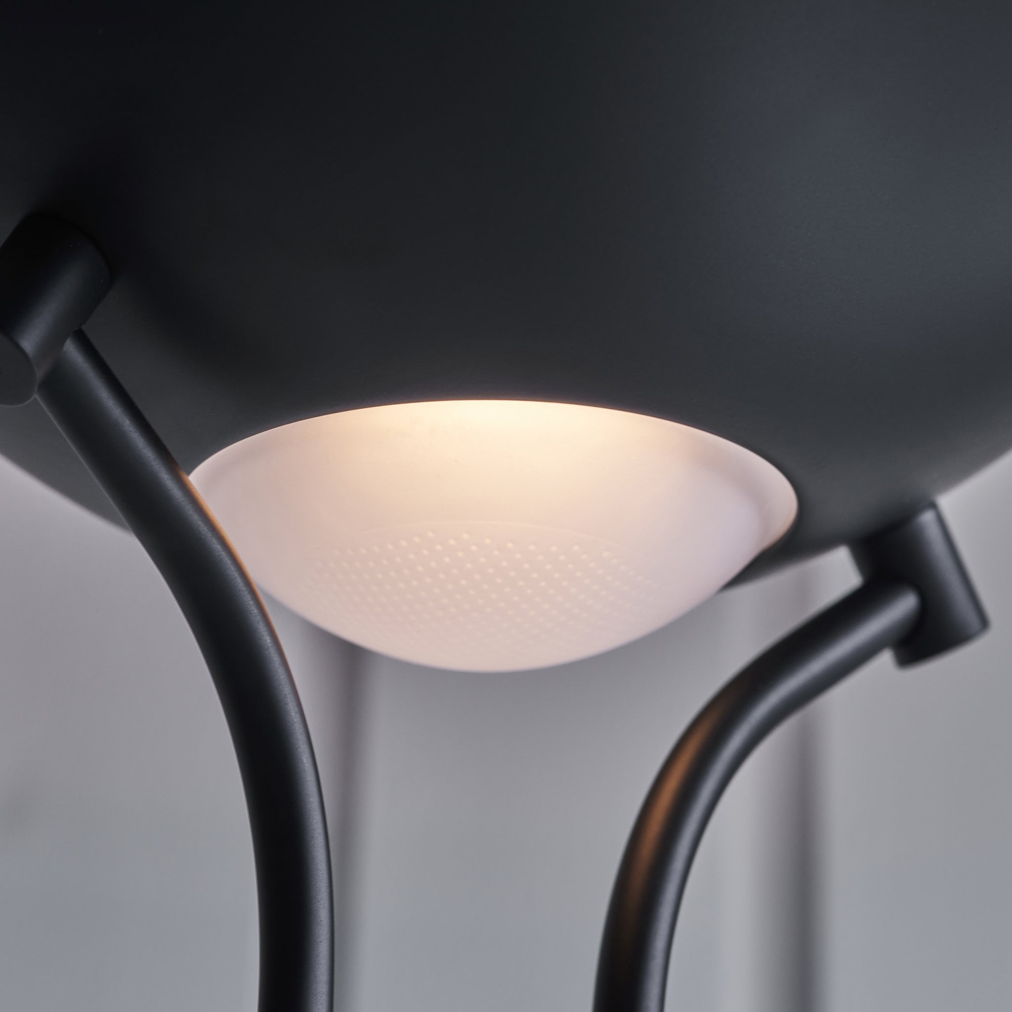Endon Rome 2 Light Floor Lamp - Matt Black & Opal Glass